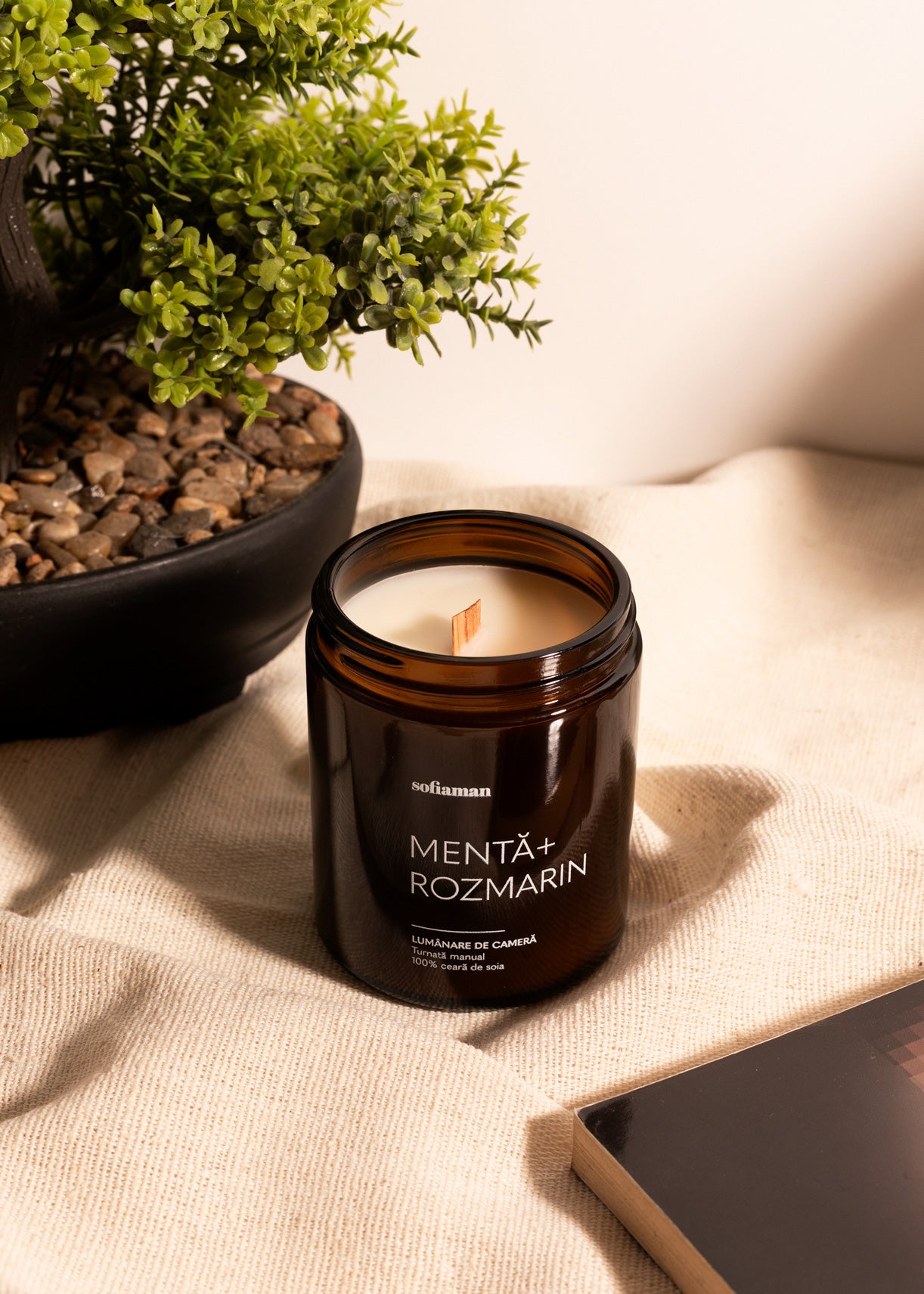 Lumânare Din Ceară De Soia Mentă Și Rozmarin