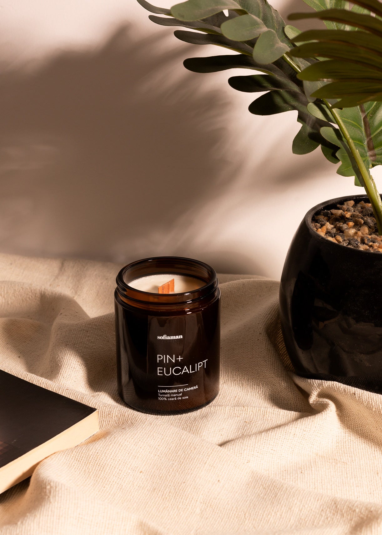 Lumânare Din Ceară De Soia Pin Și Eucalipt