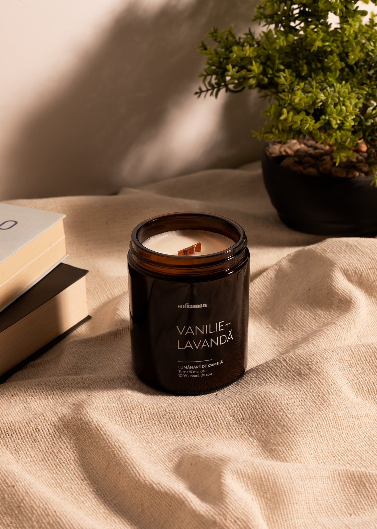 Lumânare Din Ceară De Soia Vanilie și Lavandă