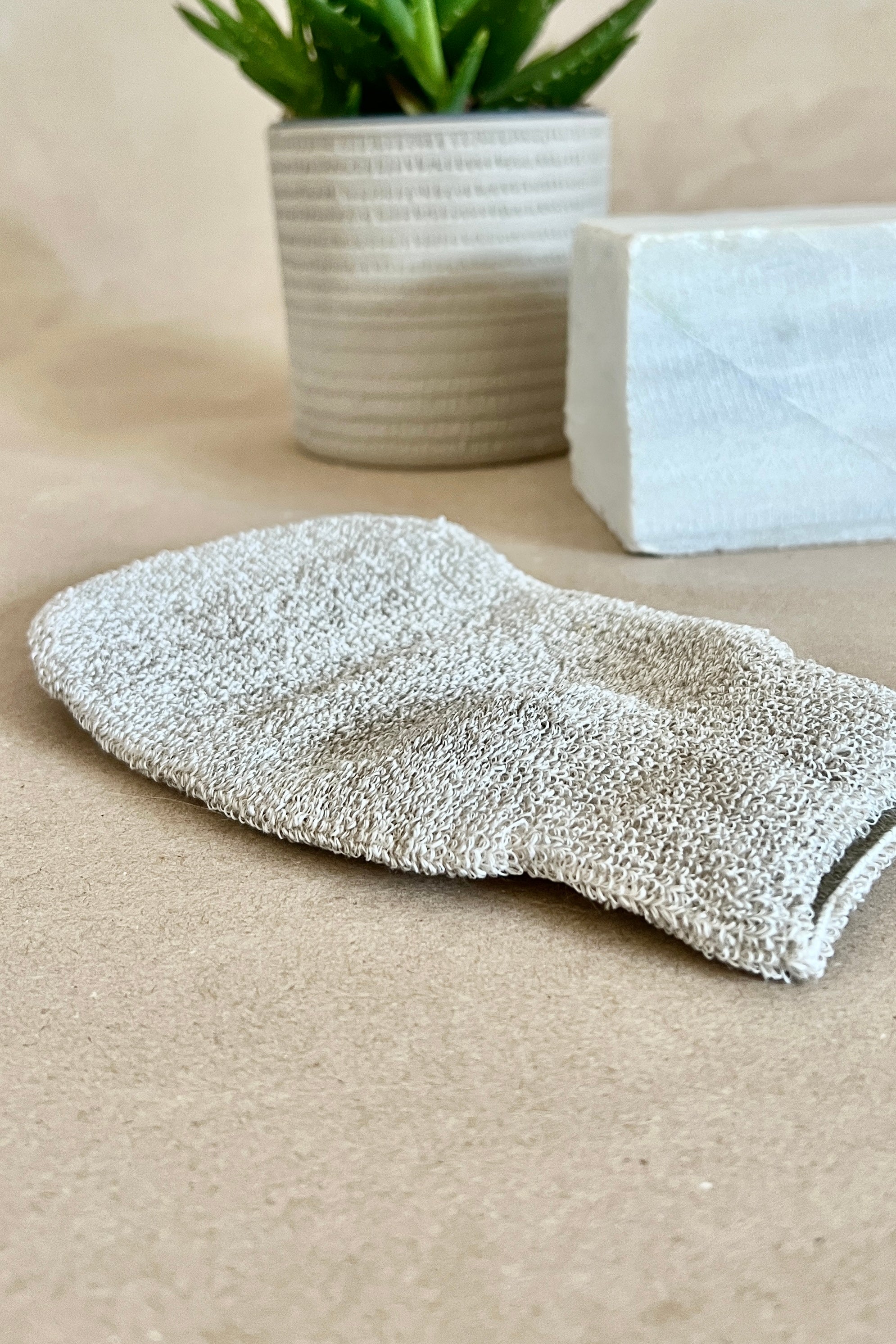 Mănușă de baie din cânepă