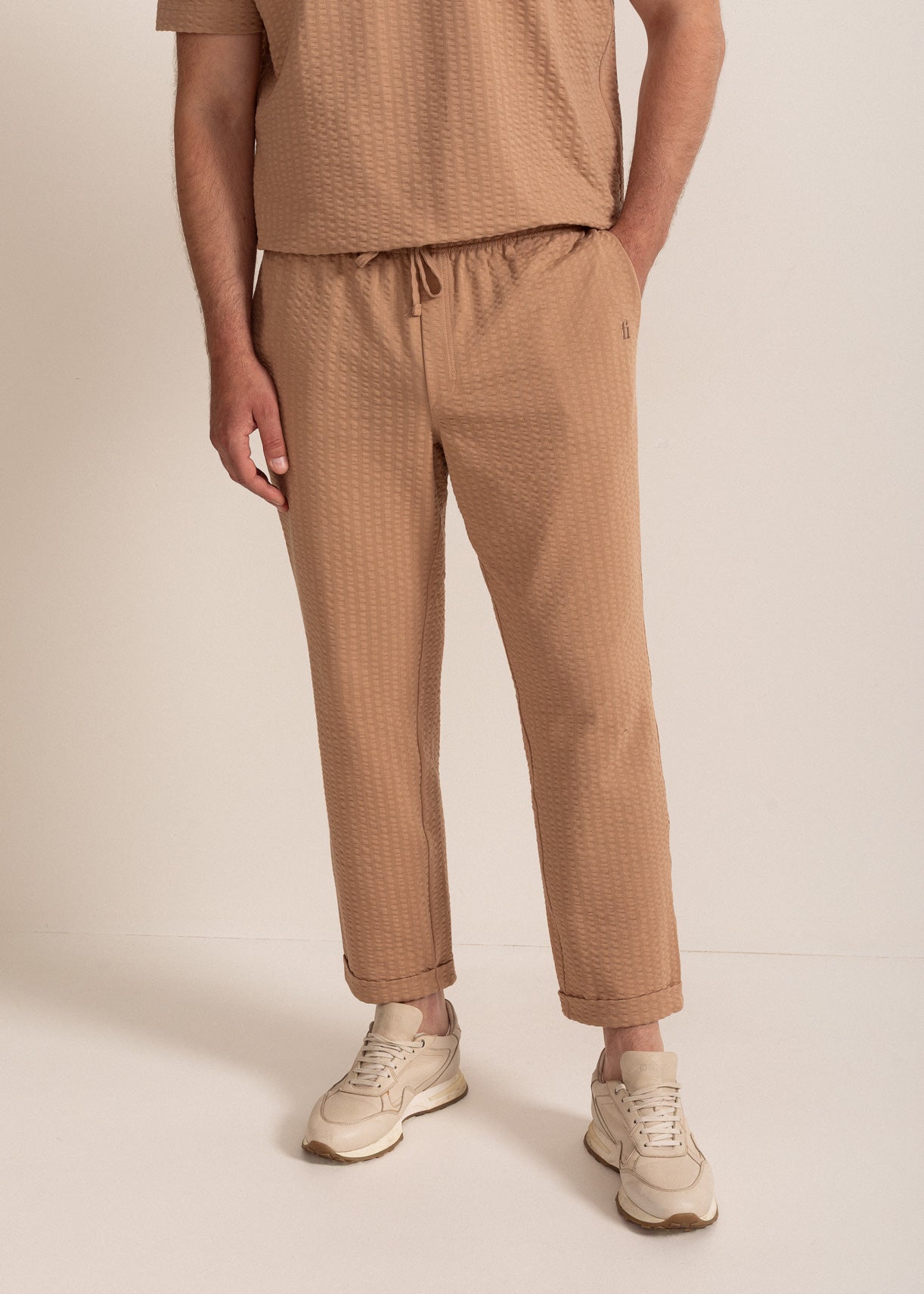 Pantaloni Bărbați Riviera Seersucker Bumbac