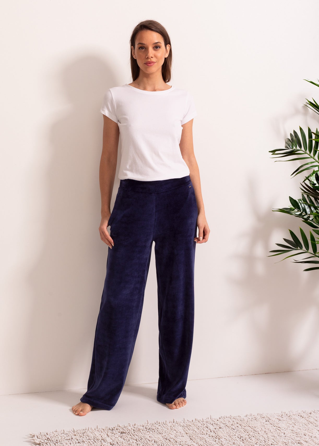 Pantaloni Damă Velvet Bleumarin