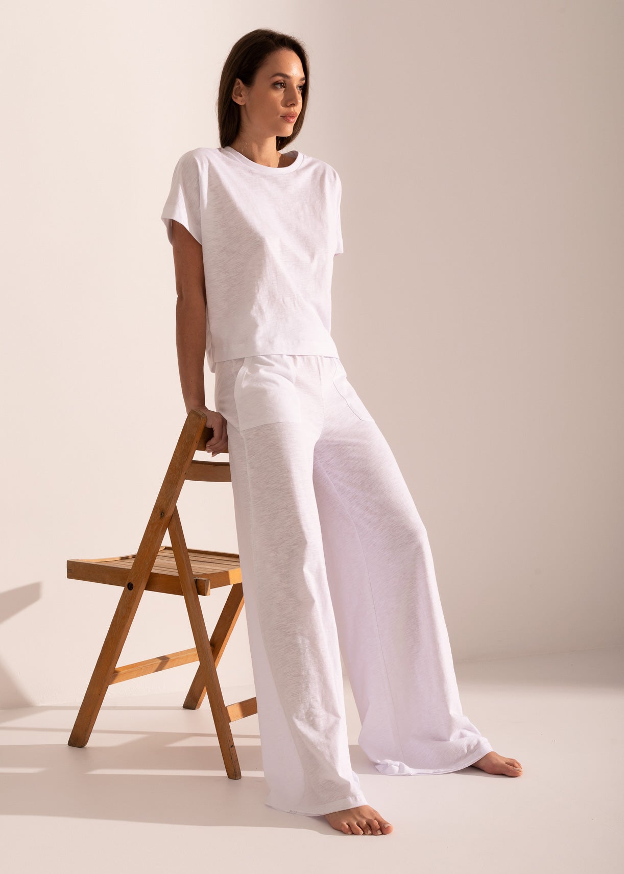 Pantaloni evazați damă Texture Bumbac