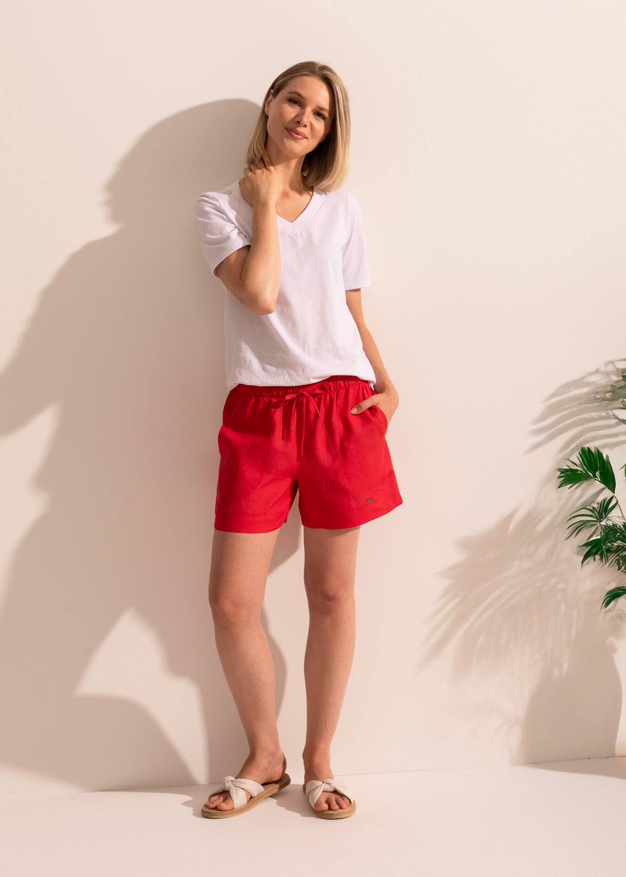 Pantaloni Scurți Damă Pure Linen
