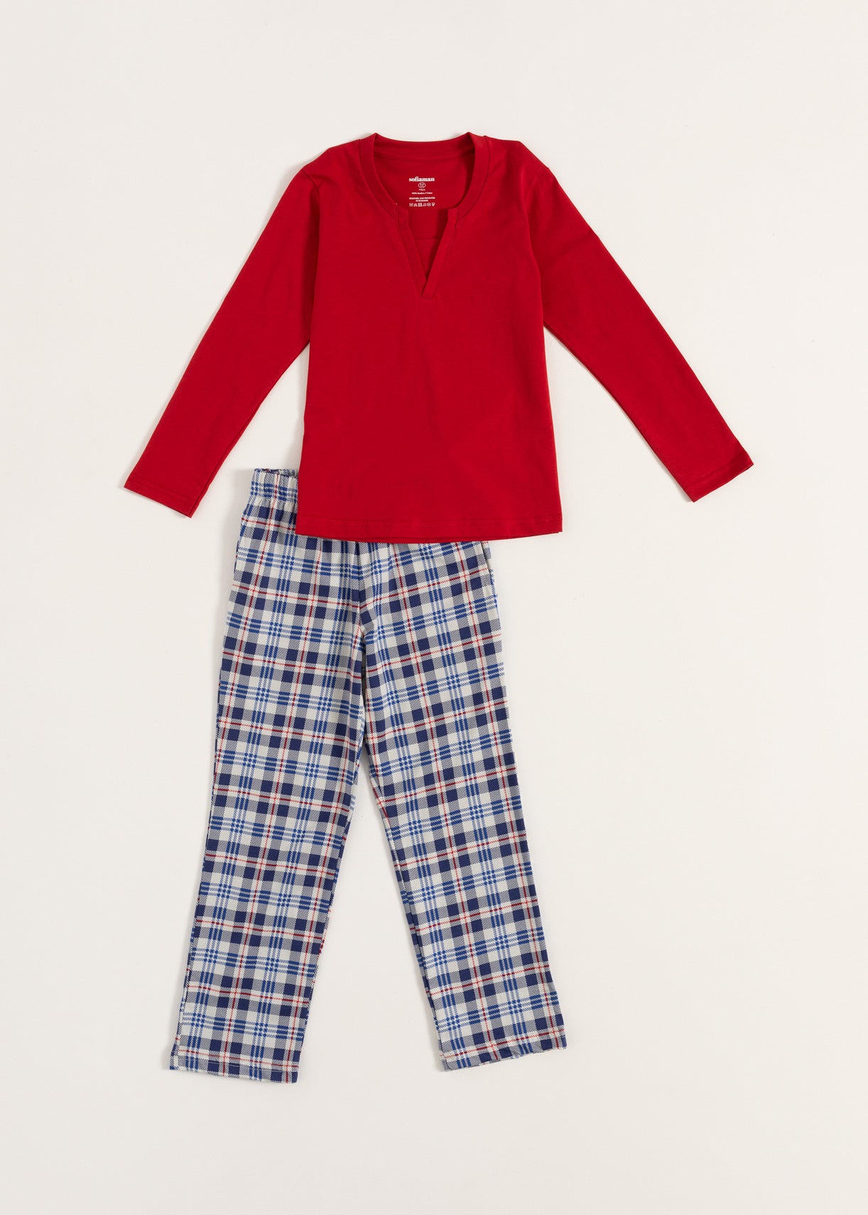 Pijama Băieți Tartan Bumbac TWIN