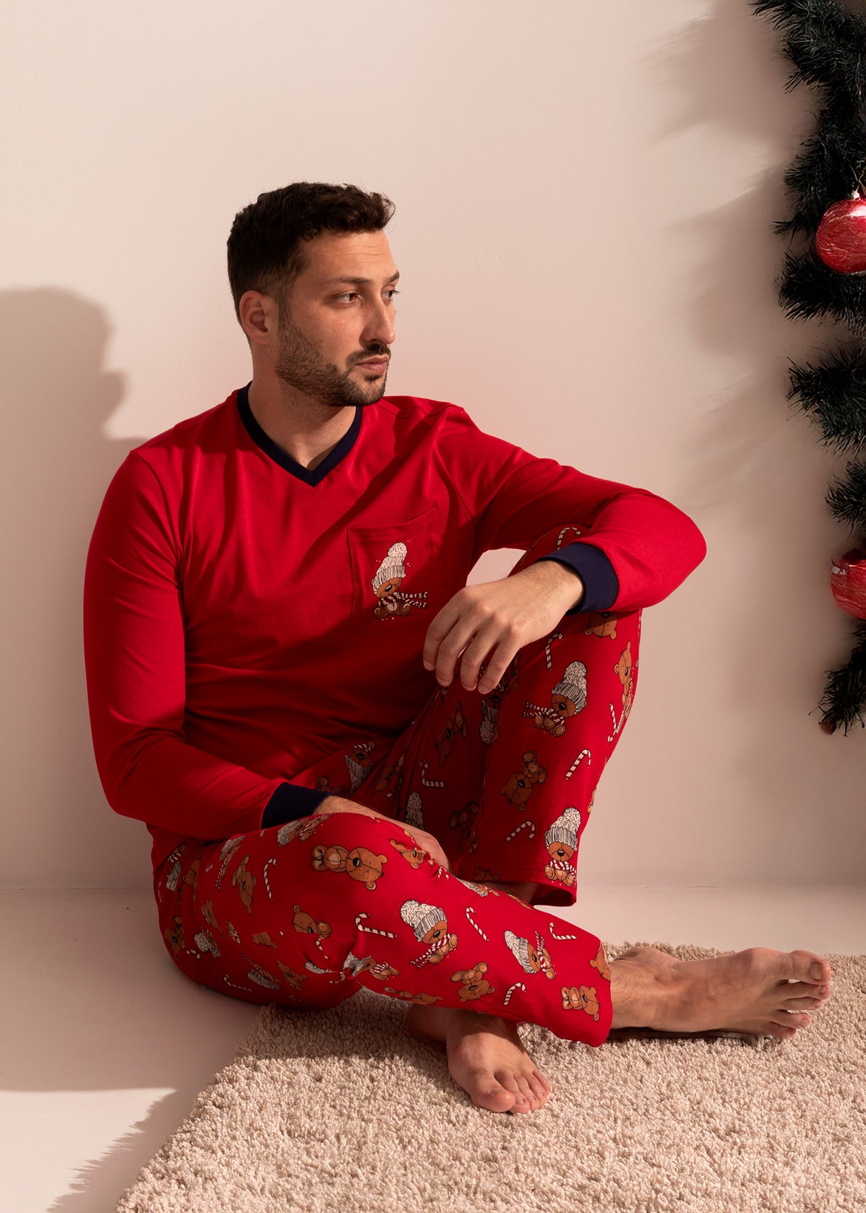 Pijama Bărbați Crăciun Teddy