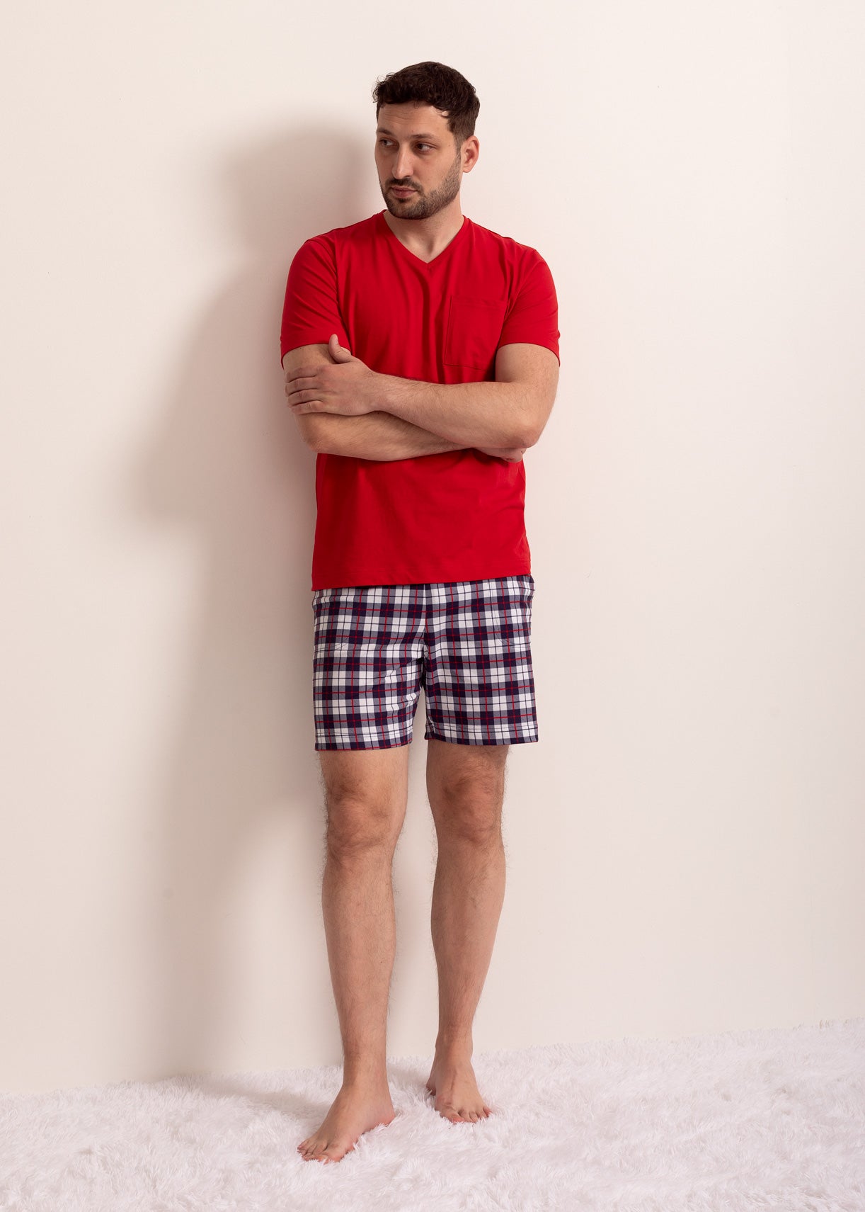 Pijama Bărbați Checks Bumbac TWIN