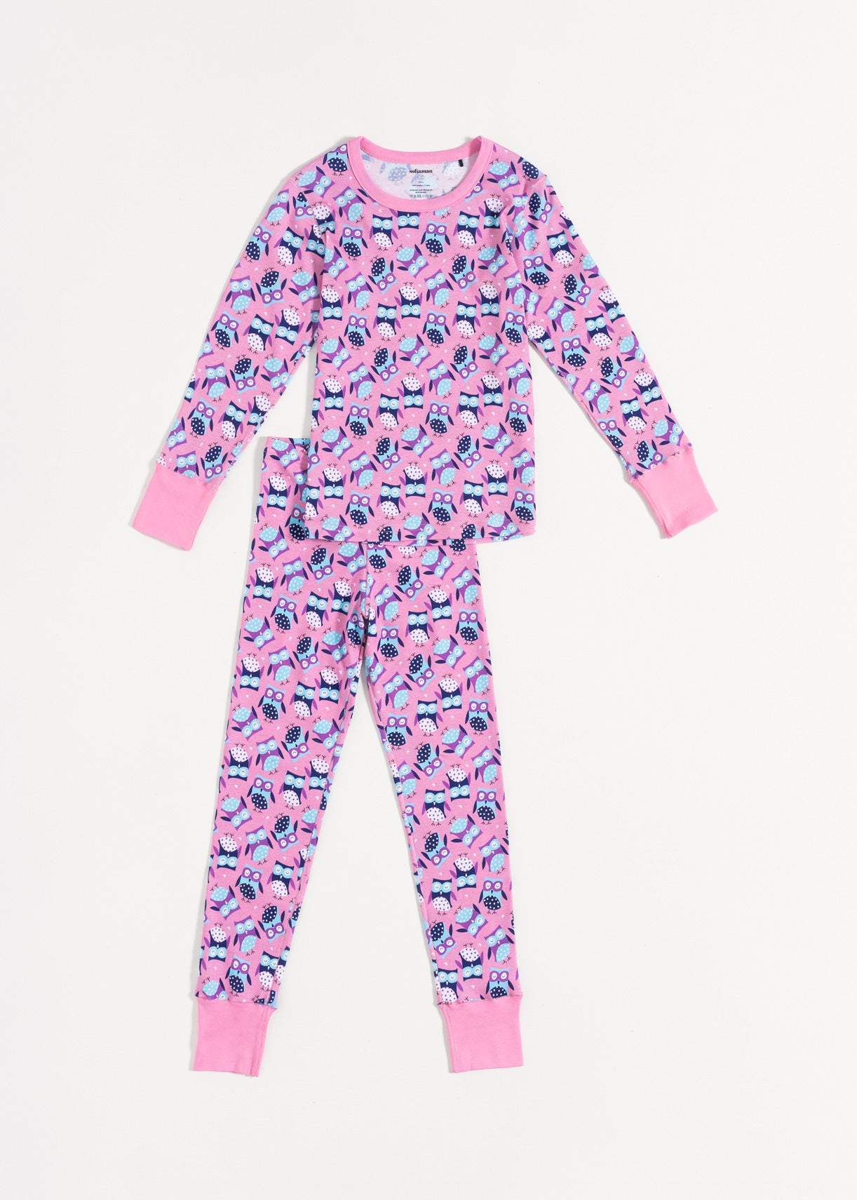Pijama Copii Pink Owl Bumbac