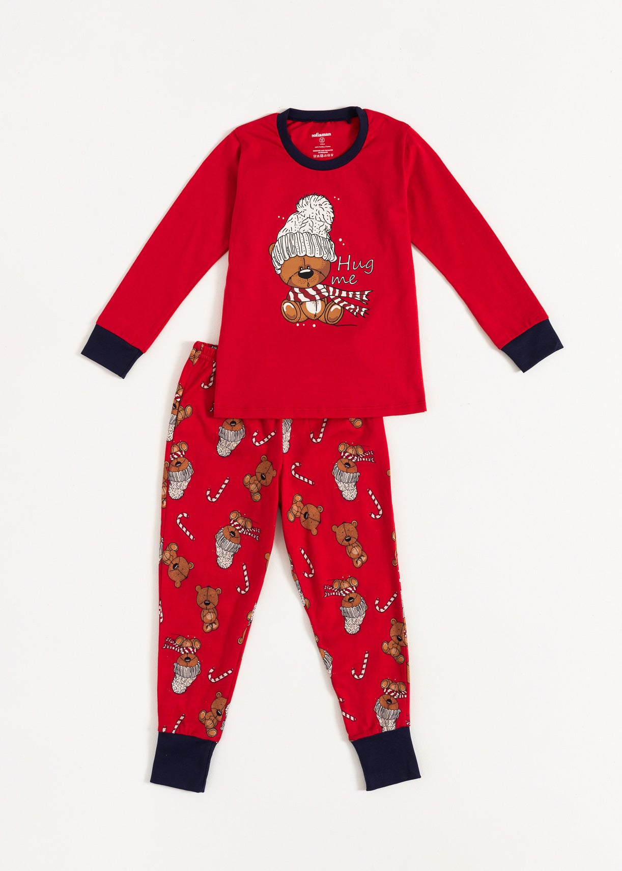 Pijama copii Teddy roșu