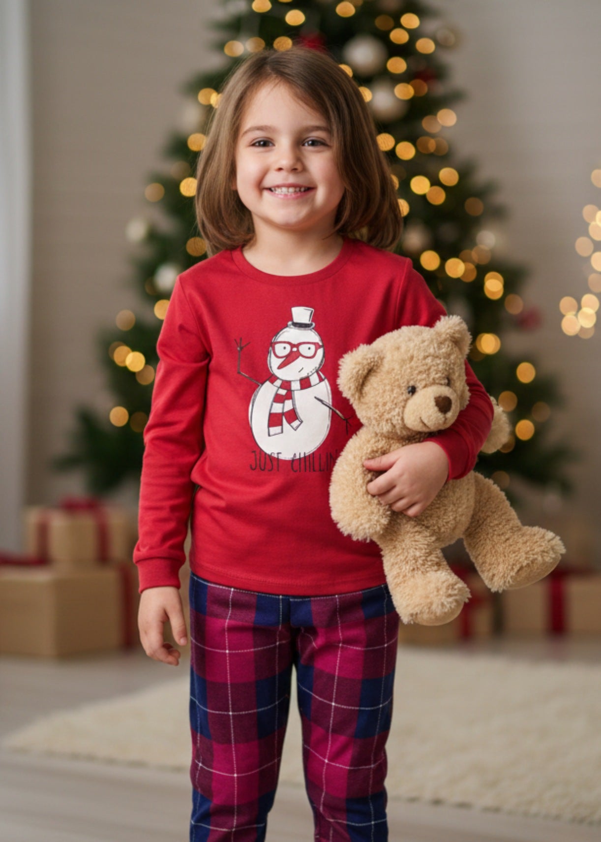 Pijama copii Winter Plaid Bumbac