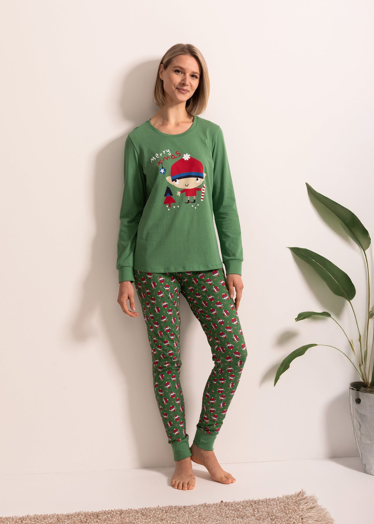 Pijama Damă Crăciun Elf
