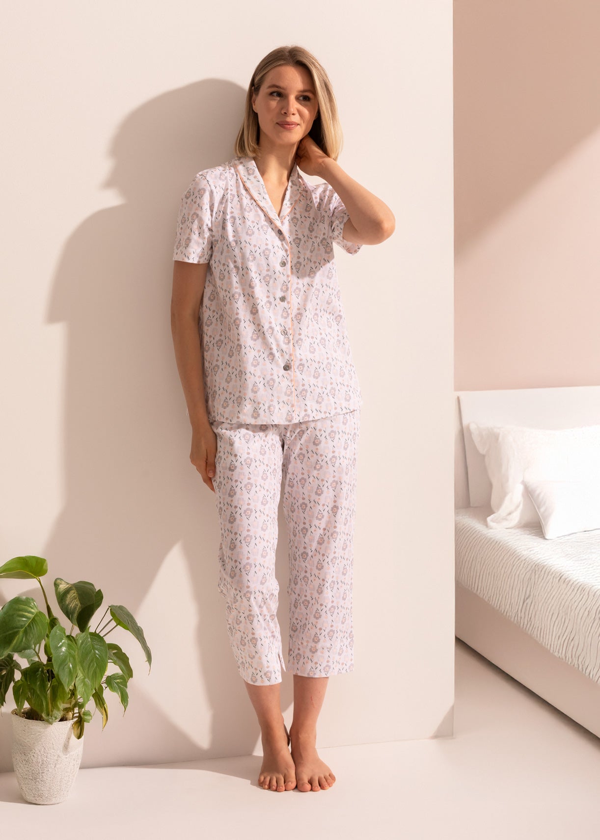 Pijama Damă Graphic Flower Bumbac