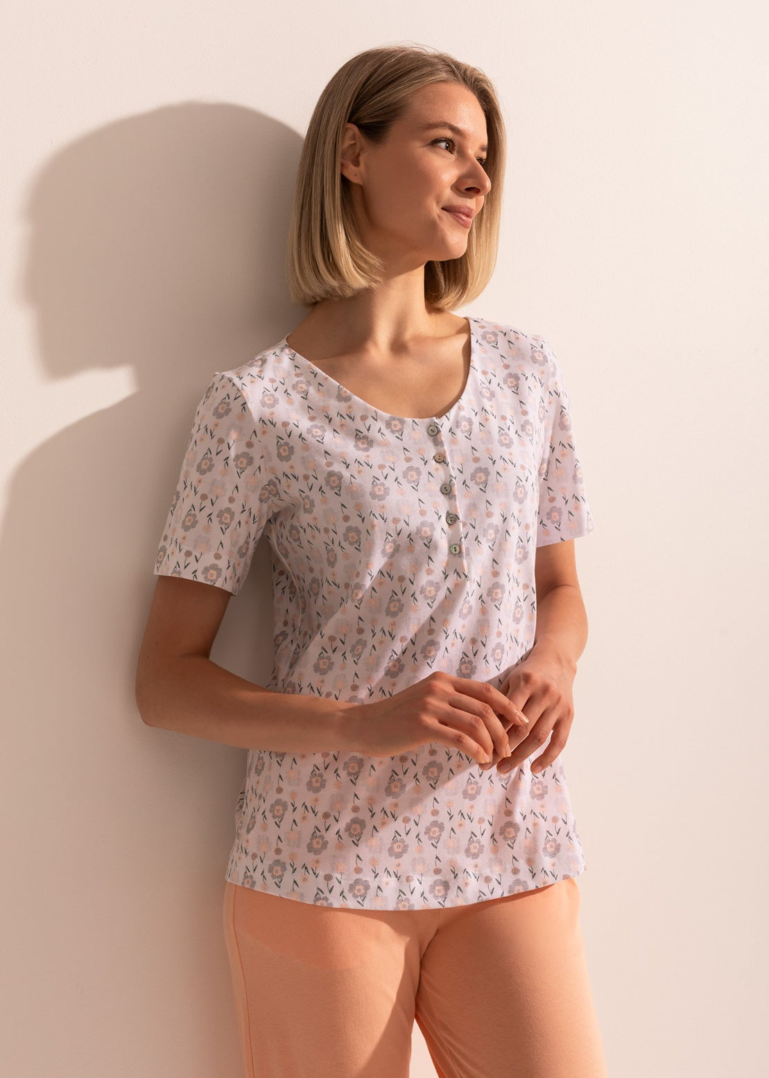 Pijama Damă Graphic Flower Bumbac