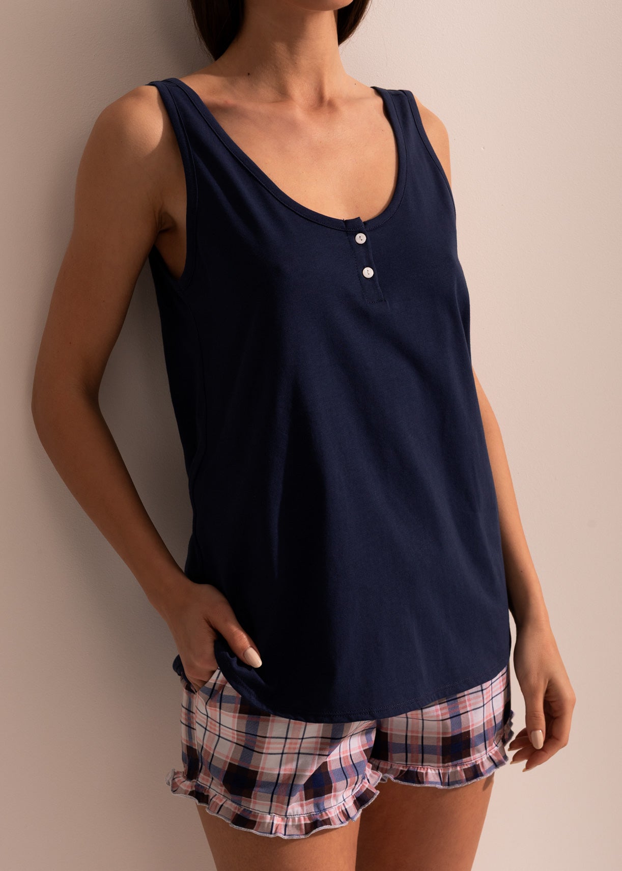 Pijama Damă Tartan Bumbac TWIN