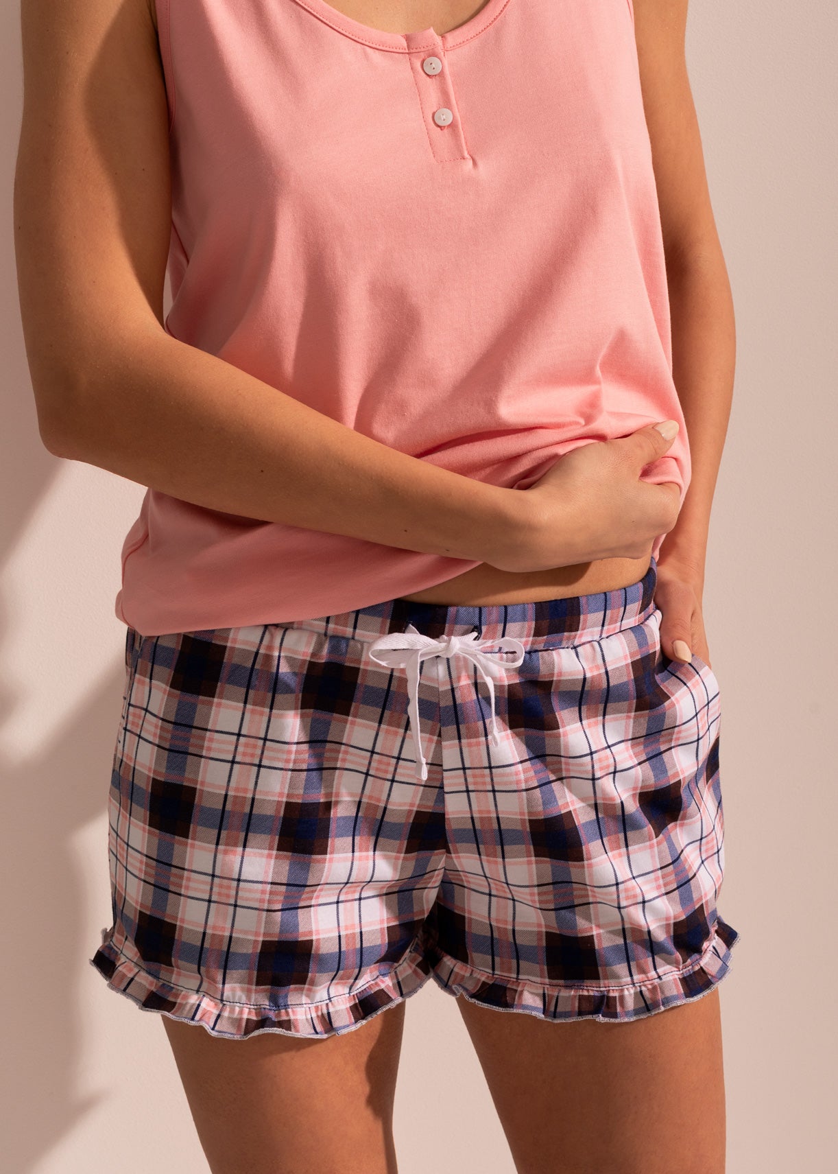 Pijama Damă Tartan Bumbac TWIN