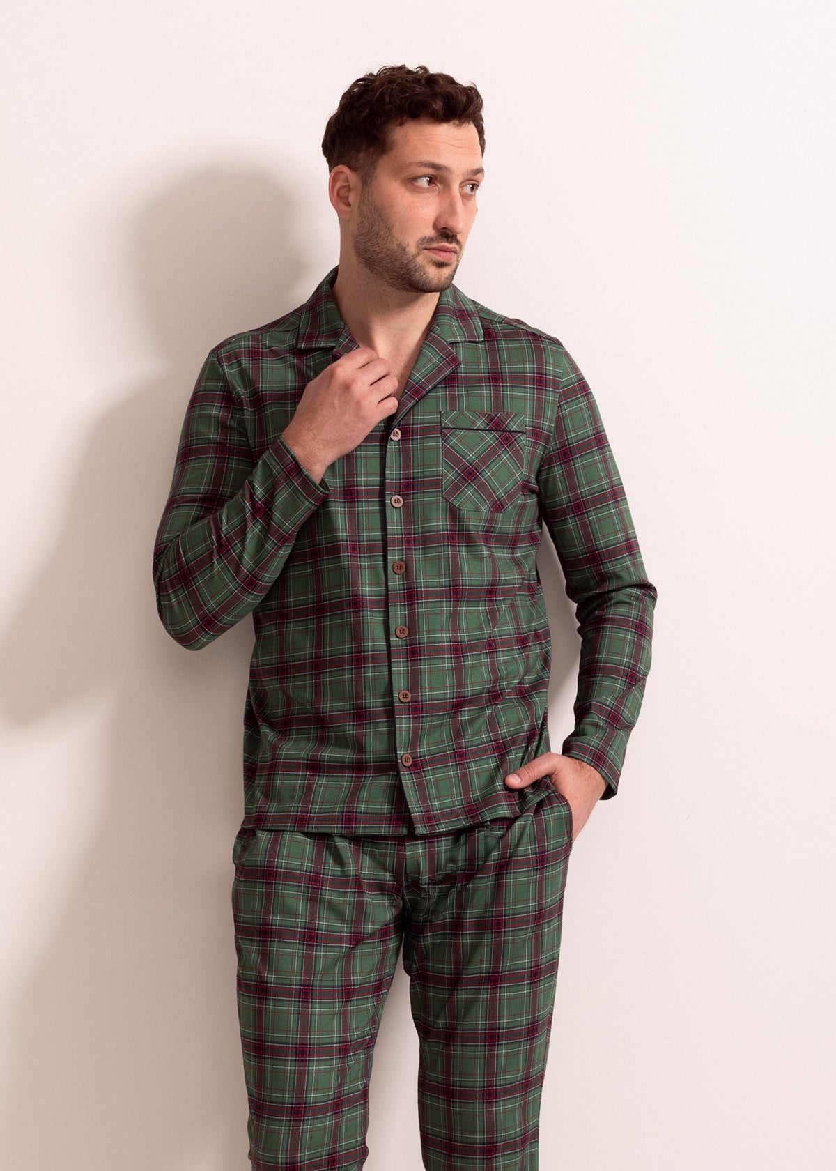 Tartan Winter Cotton Men's Pajamas