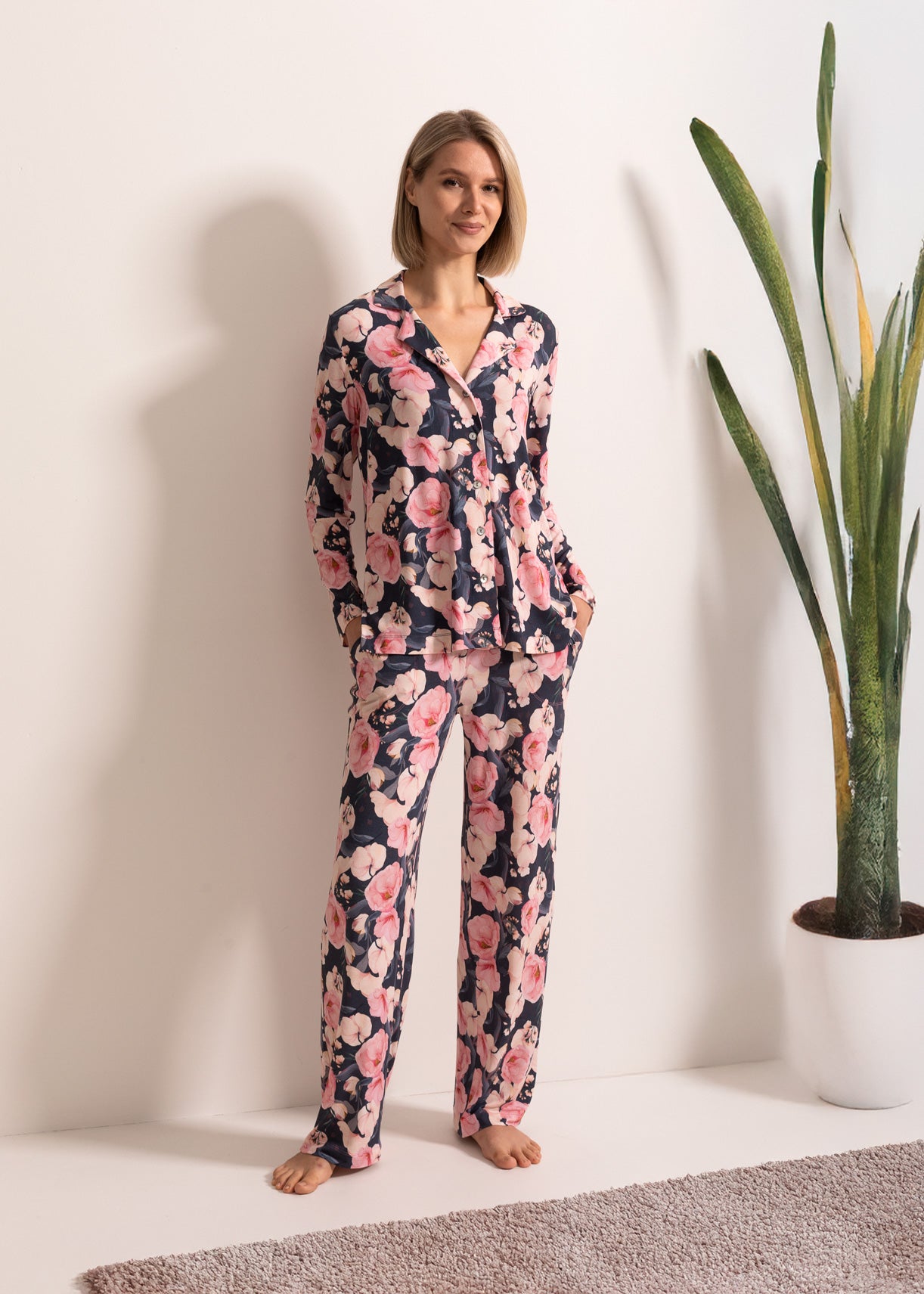 Pijama Rever Damă Flora Modal