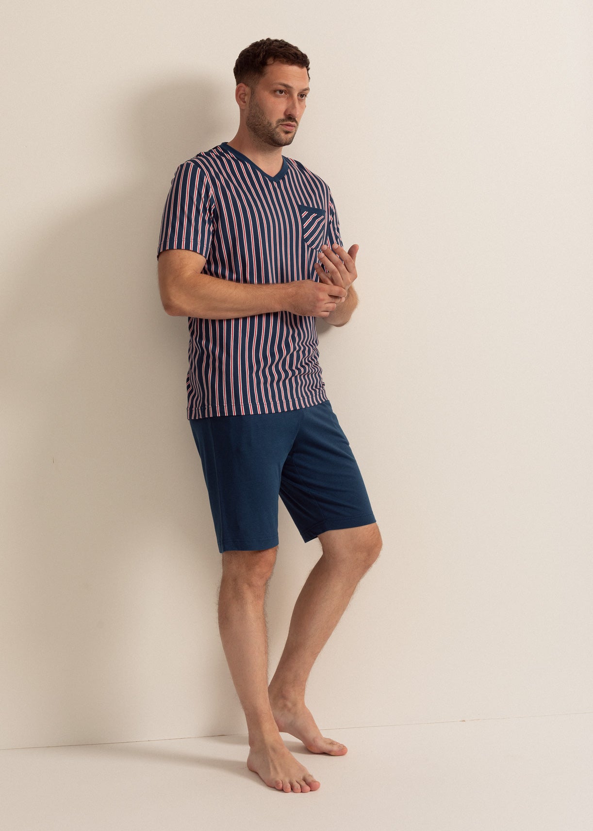 Pijama Bărbați Derek Stripe Bambus