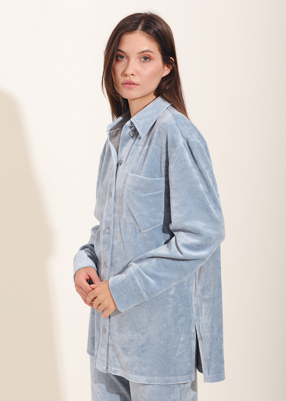 Cămașă Damă Velvet Bleu