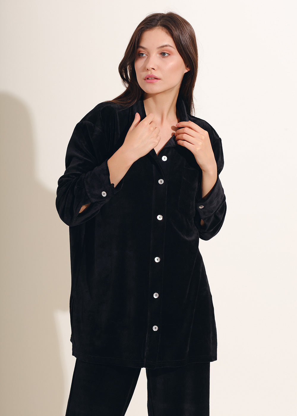 Cămașă Damă Velvet Neagră