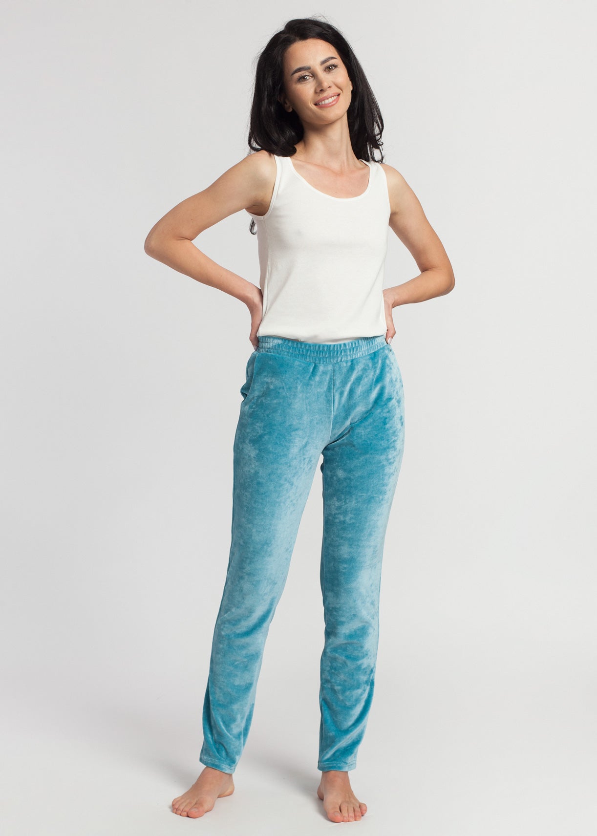 Pantaloni Damă Velvet Verde
