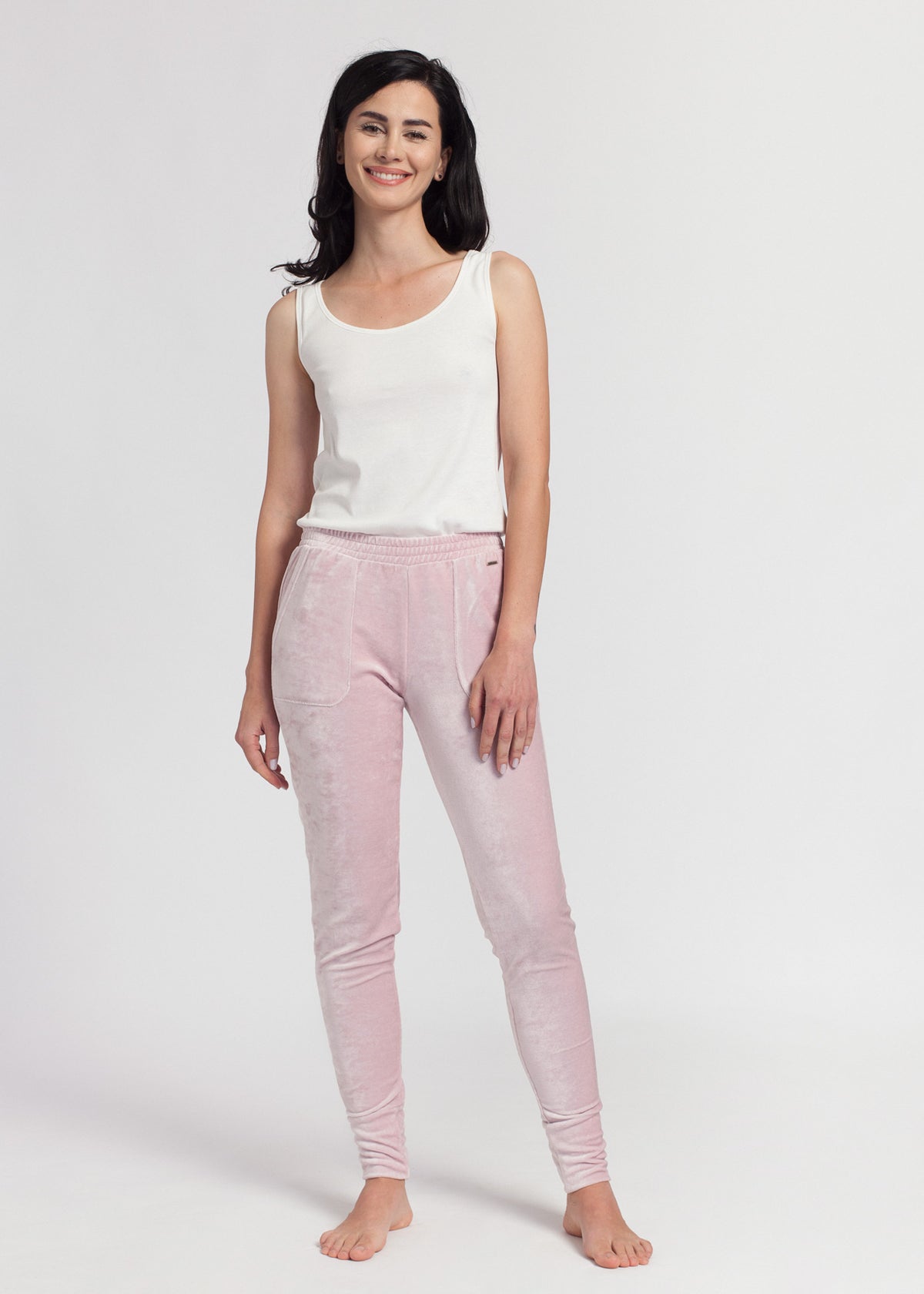 Pantaloni Damă Velvet Roz