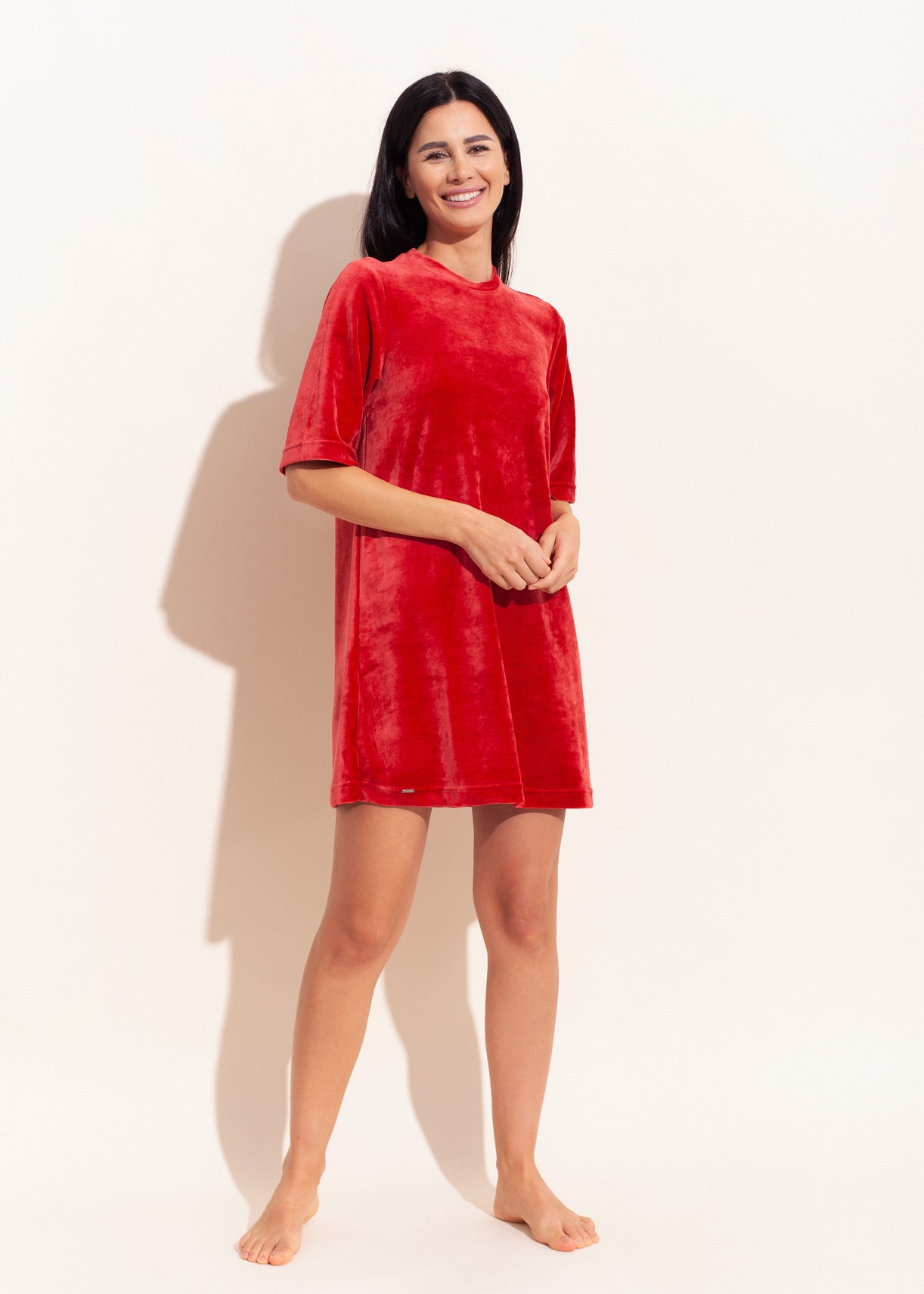 Rochie Damă Velvet Roșie