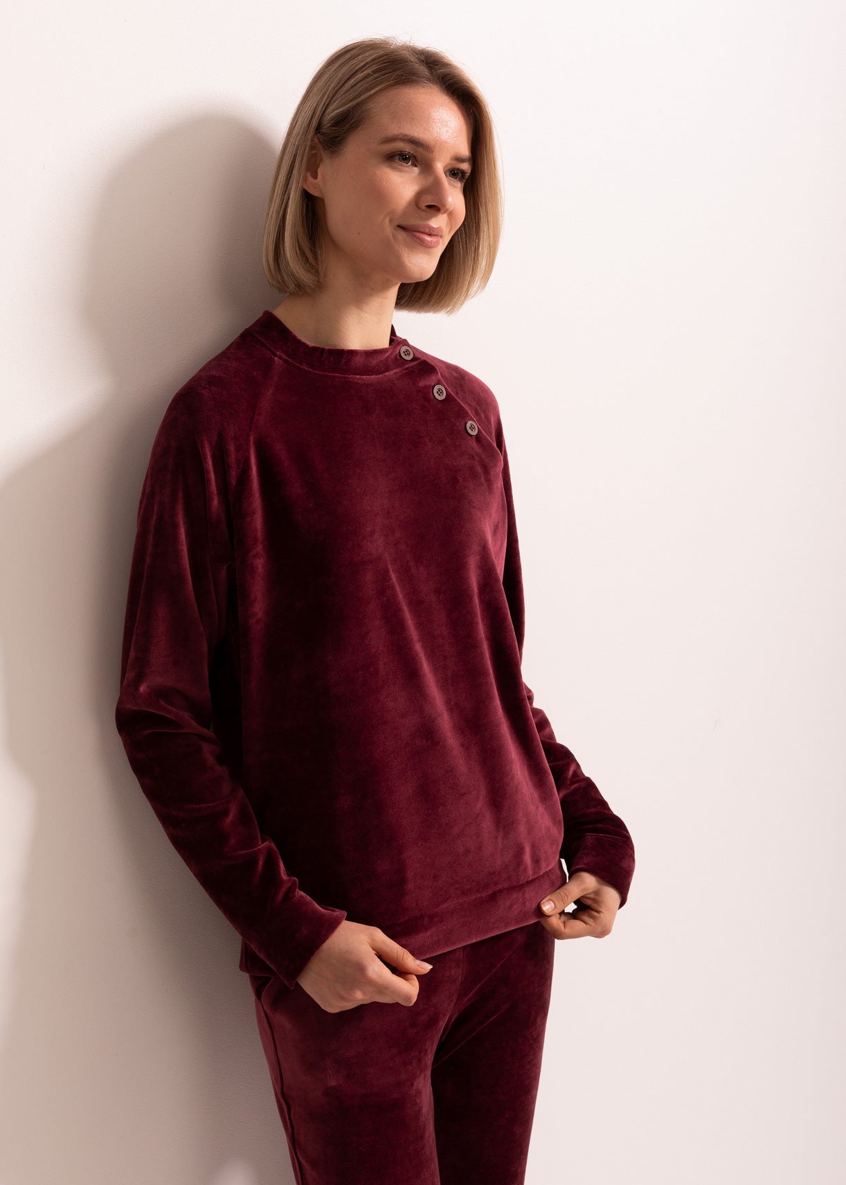 Hanorac Damă Velvet Bordo