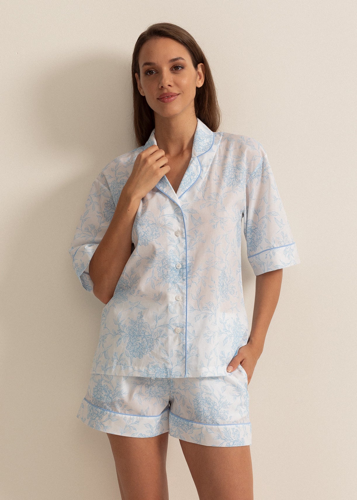 Bluză Pijama Damă Beatrice Blue Toille