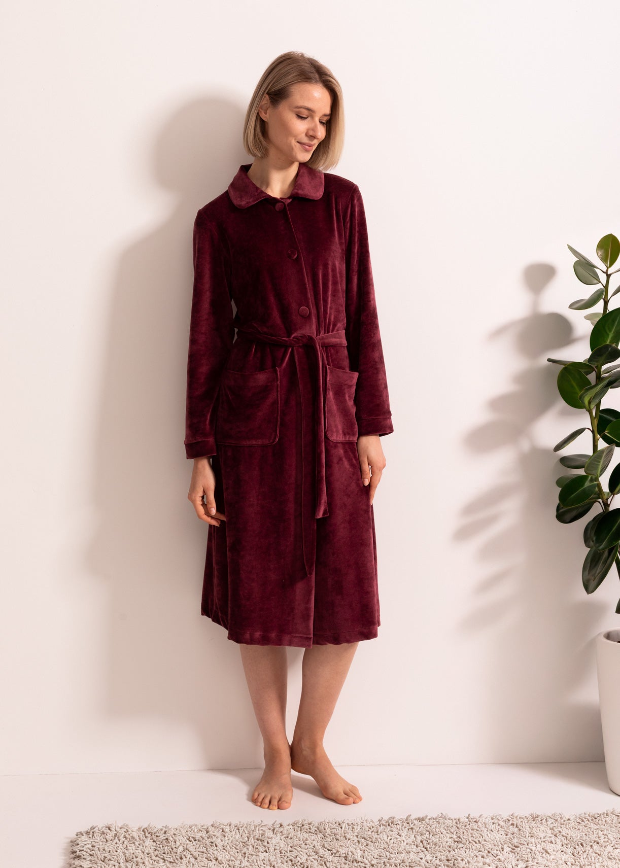 Capot Damă Velvet Bordo