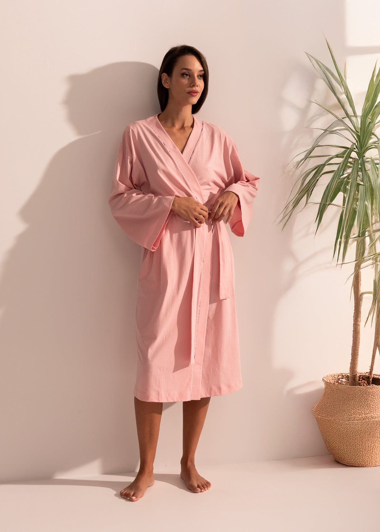 Halat Damă Pink Stripes Bumbac