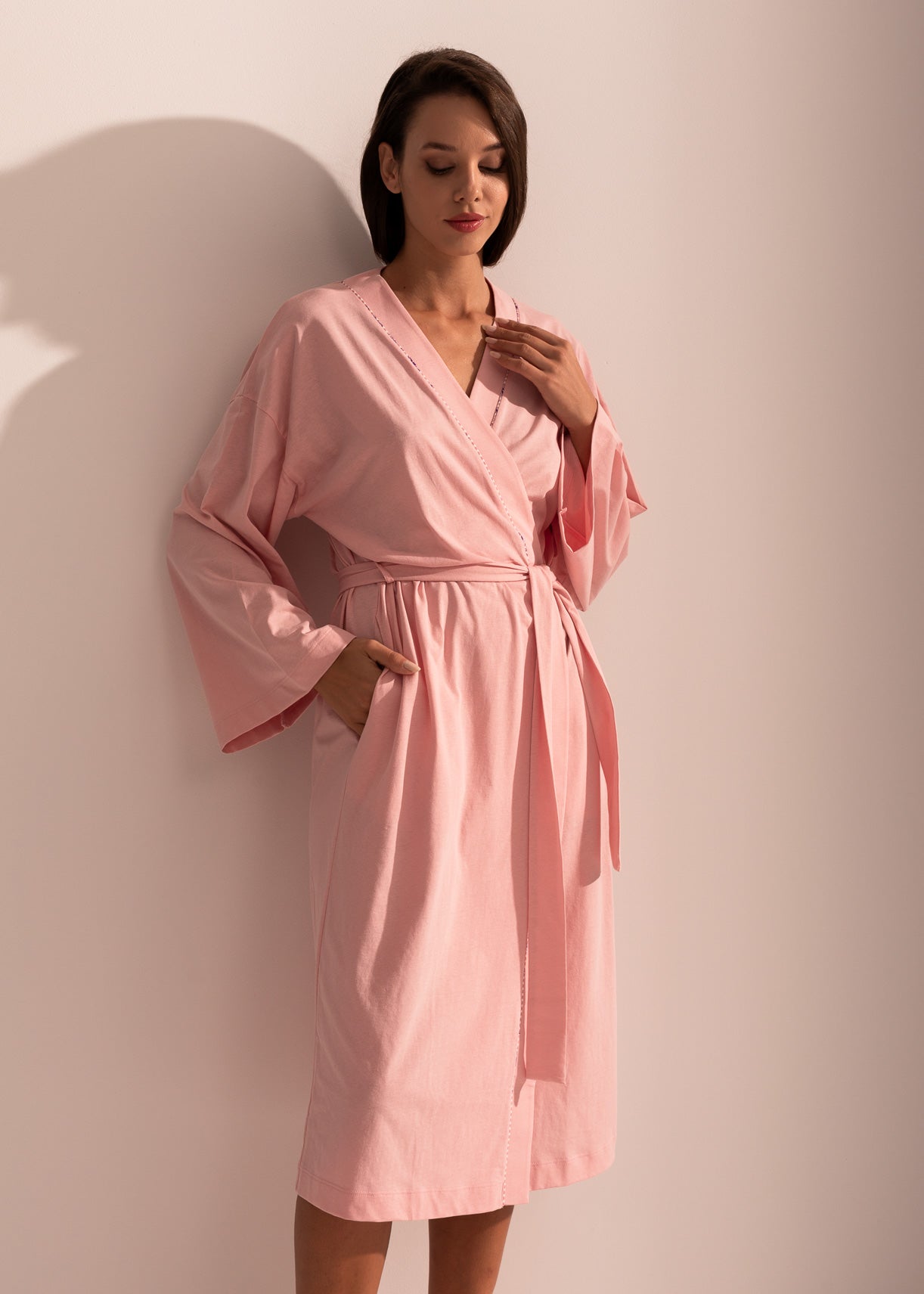 Halat Damă Pink Stripes Bumbac