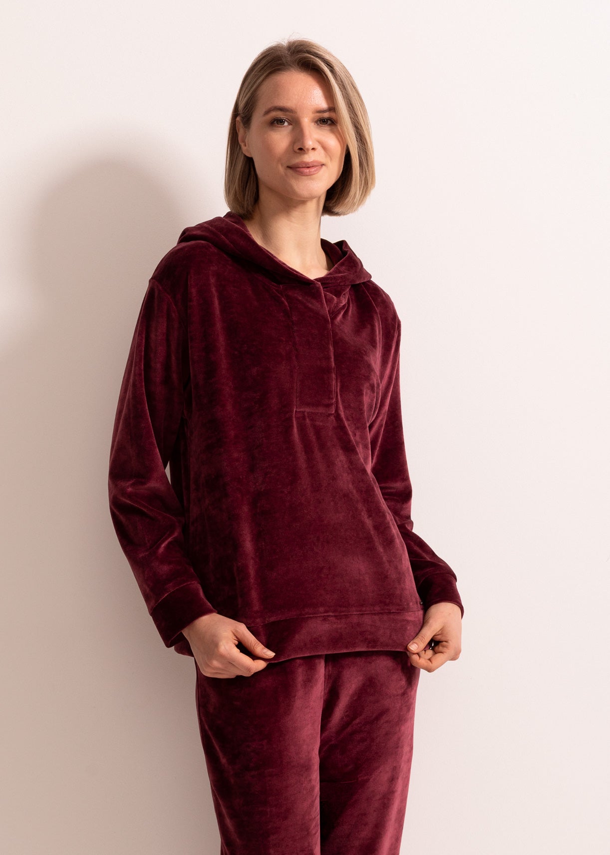 Hanorac Damă Velvet Bordo