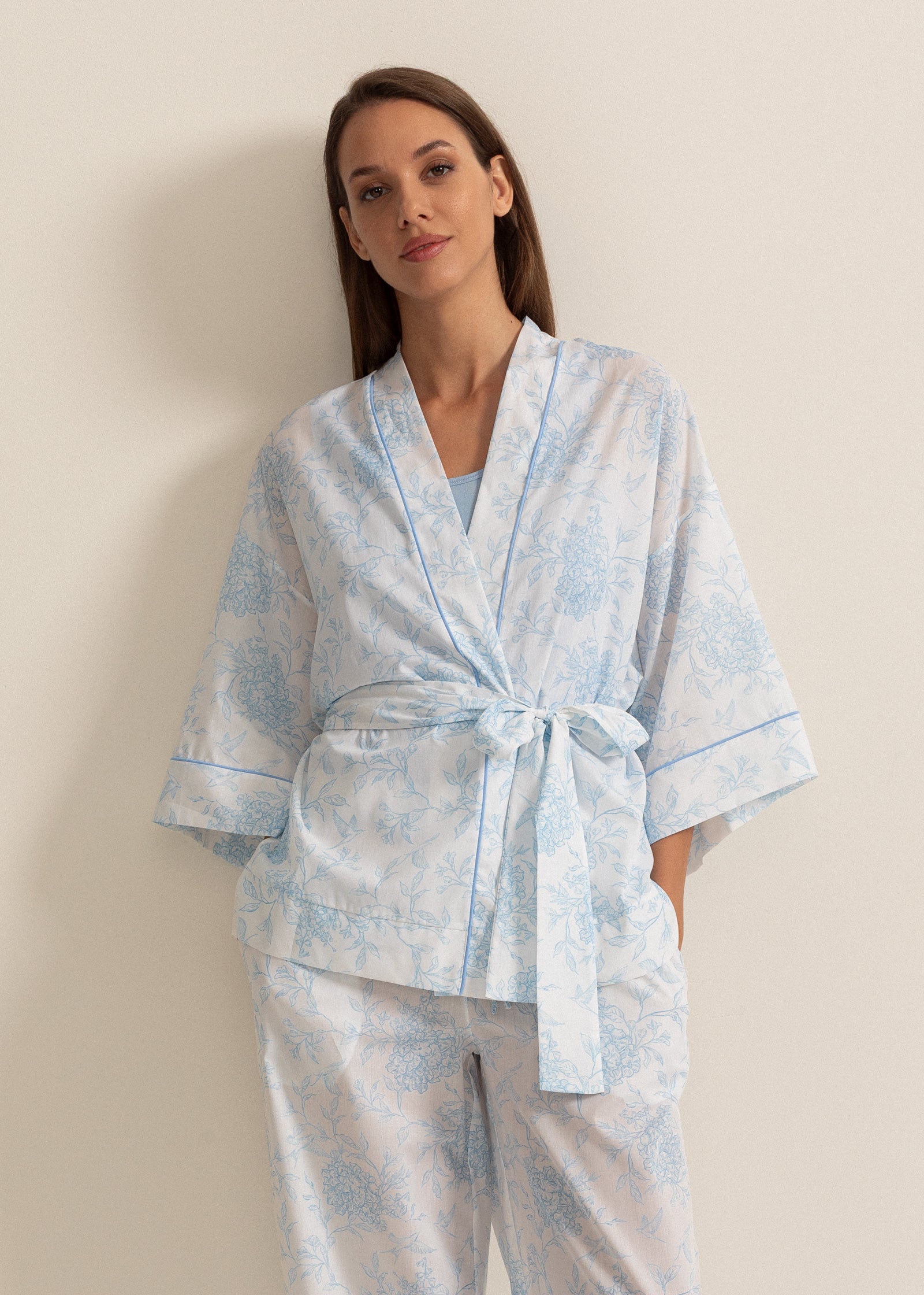 Kimono Damă Beatrice Blue Toille