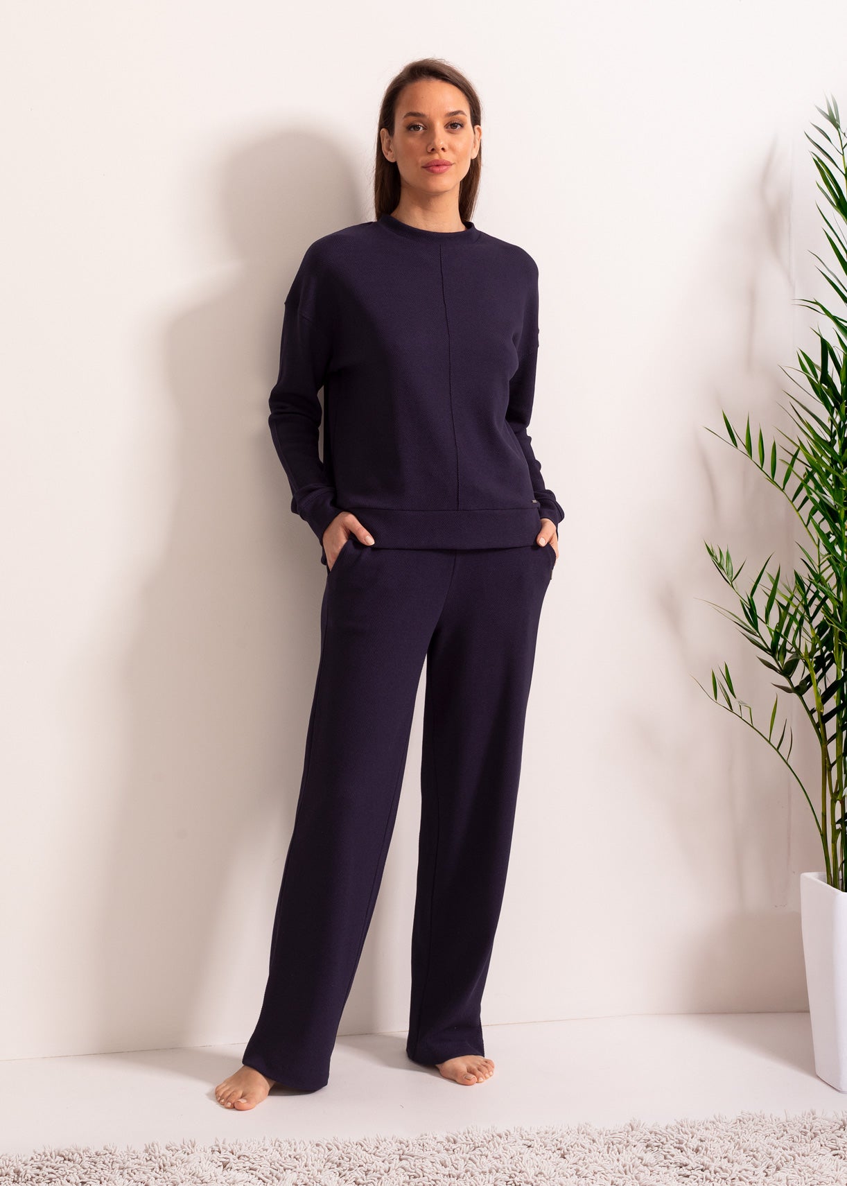 Pantaloni Damă Pique Mood Eucalipt