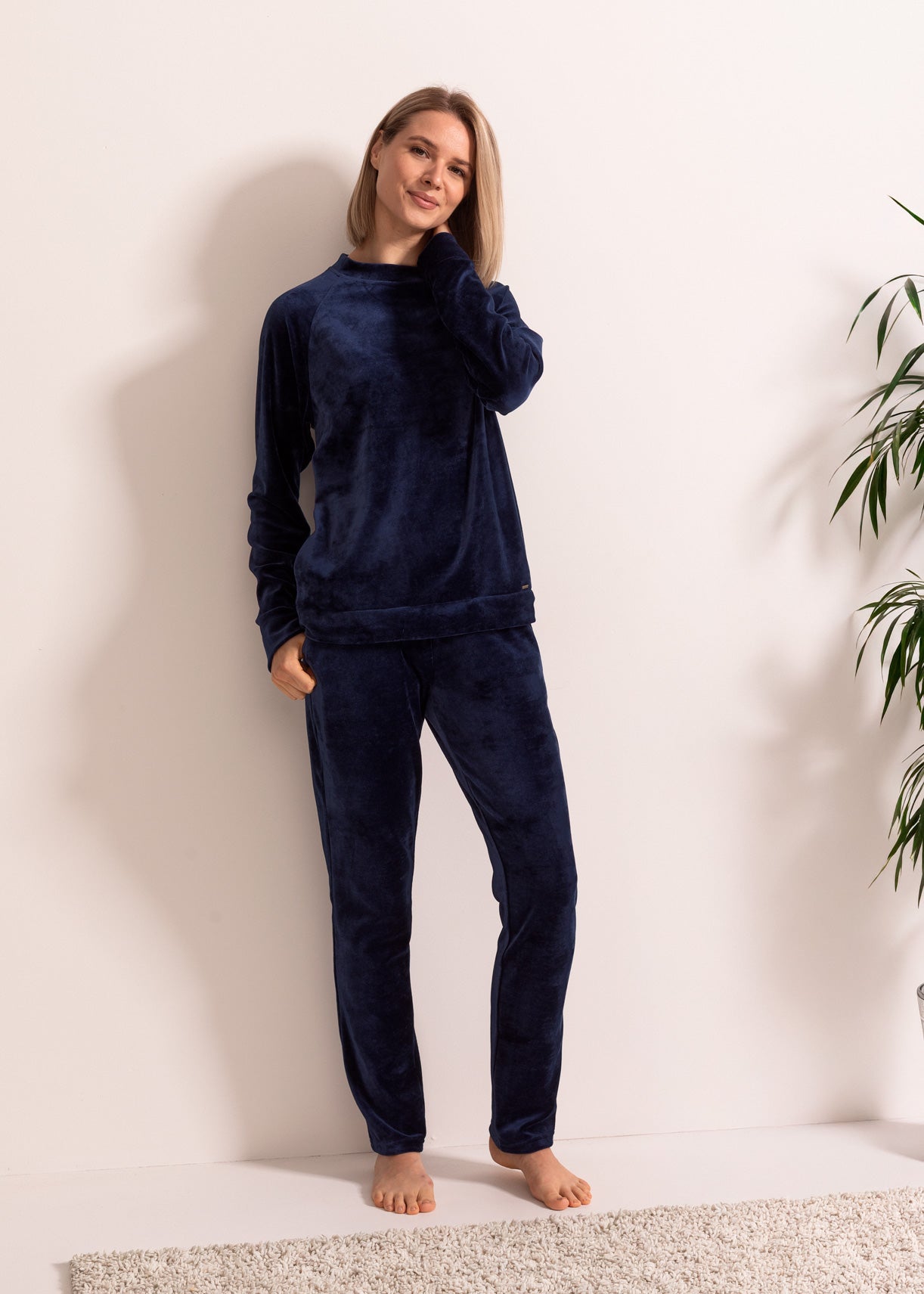 Pantaloni Damă Velvet Bleumarin