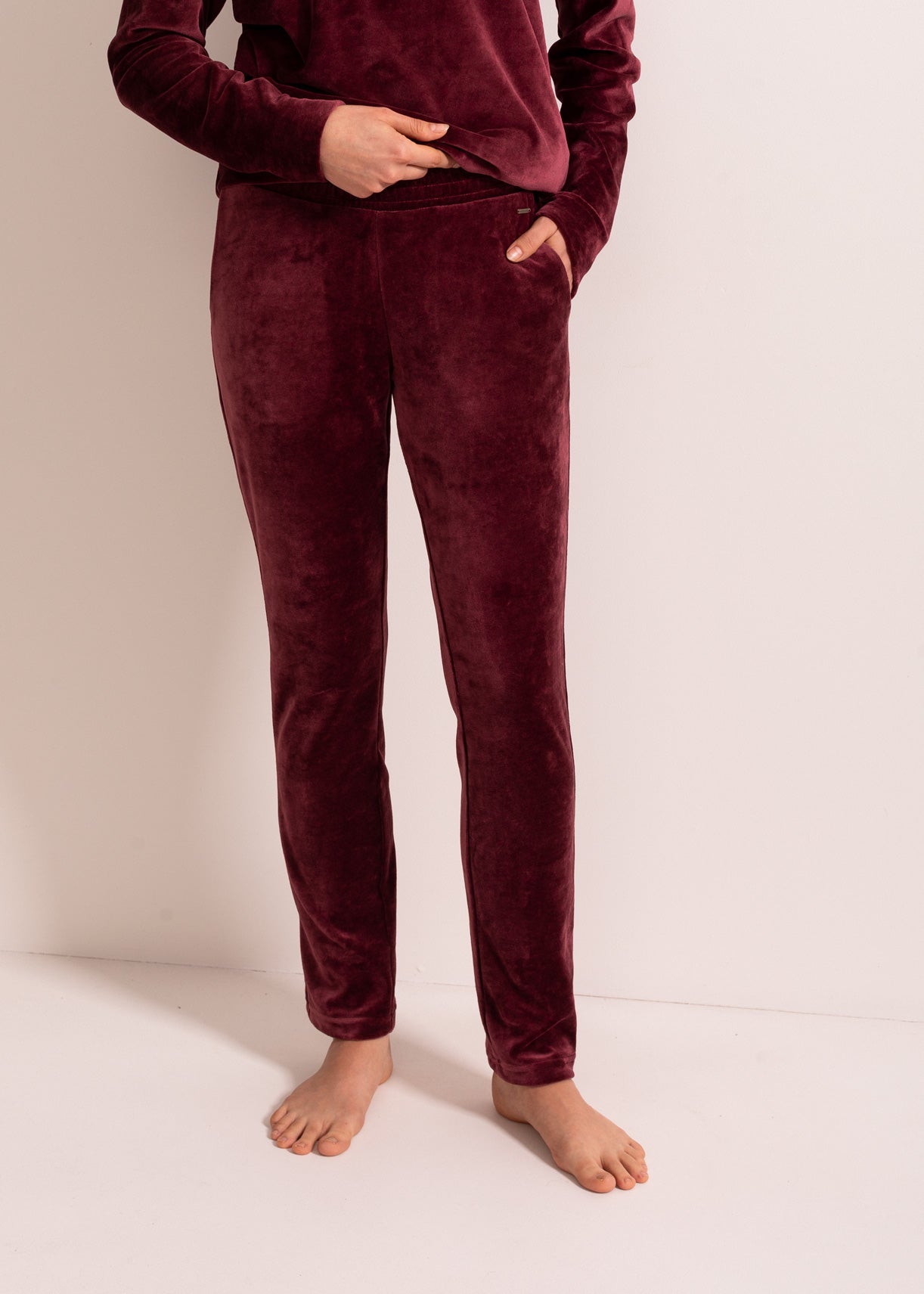 Pantaloni Damă Velvet Bordo