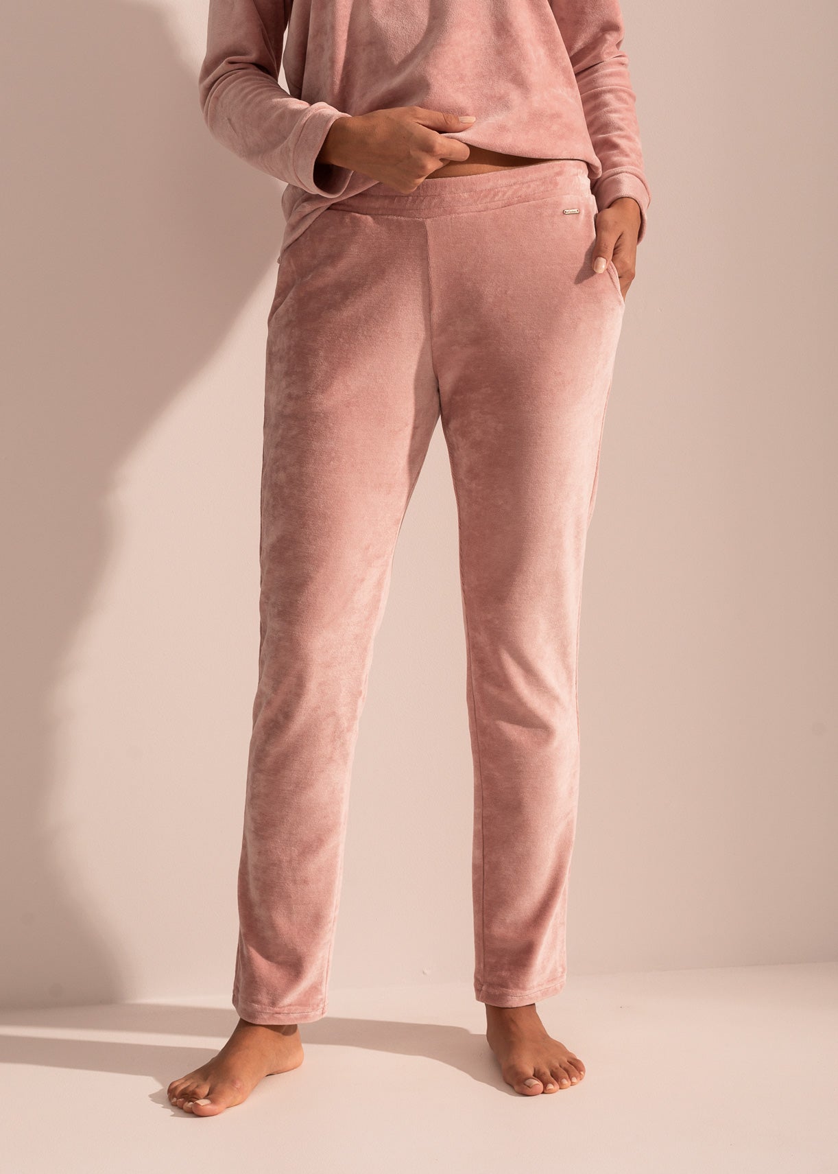 Pantaloni Damă Velvet Roz
