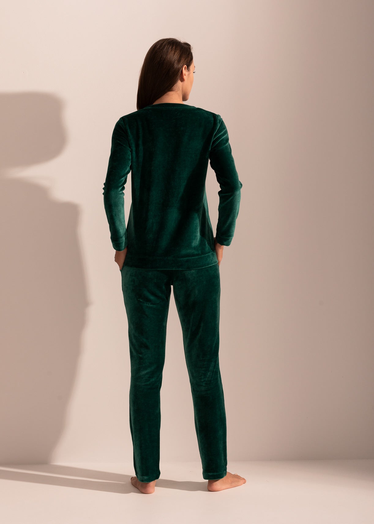Pantaloni Damă Velvet Verde
