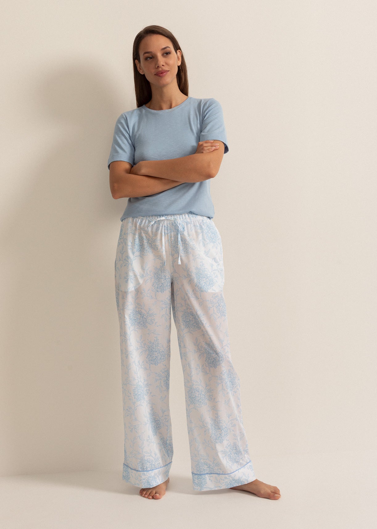 Pantaloni Damă Beatrice Blue Toille