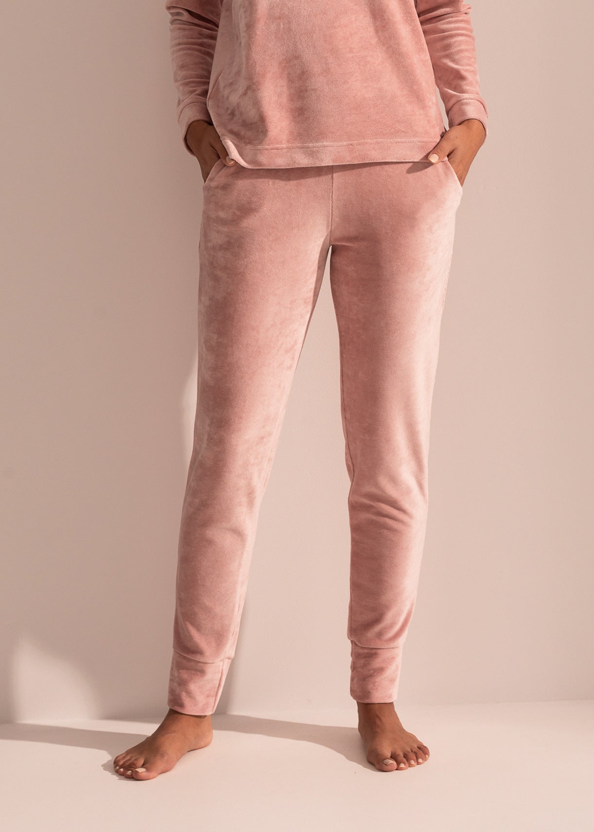 Pantaloni Damă Velvet Roz