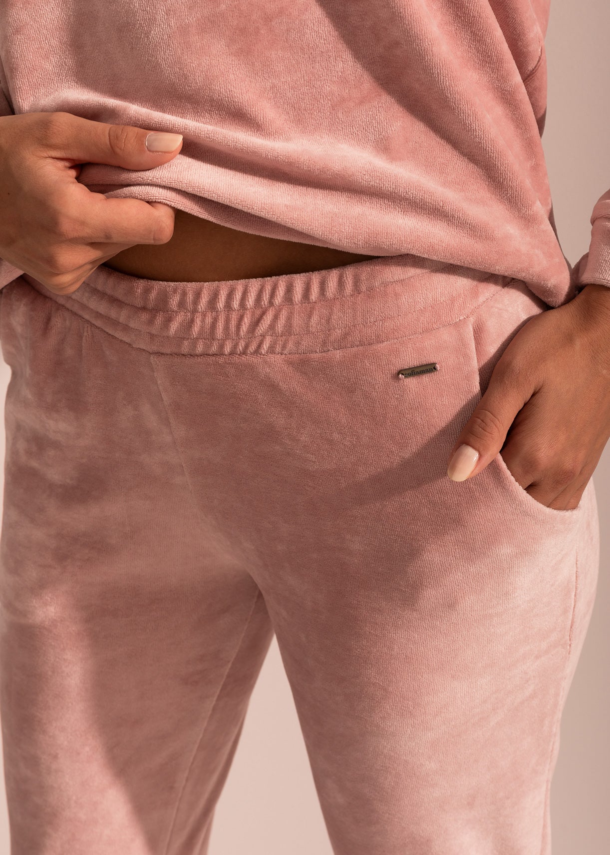 Pantaloni Damă Velvet Roz
