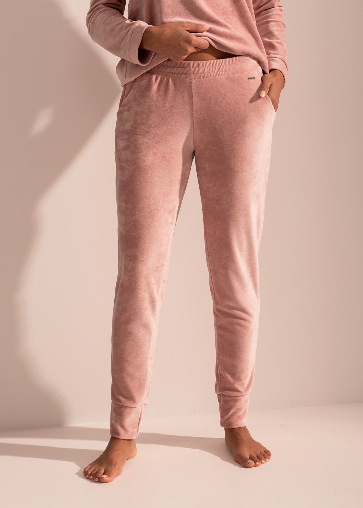Pantaloni Damă Velvet Roz