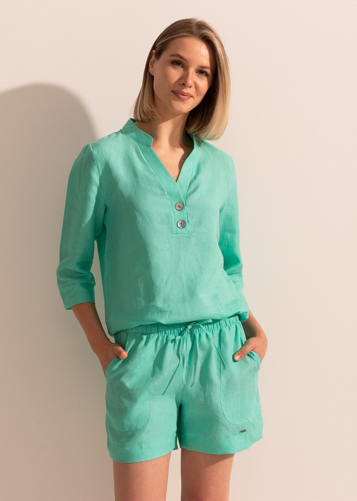 Pantaloni Scurți Damă Pure Linen