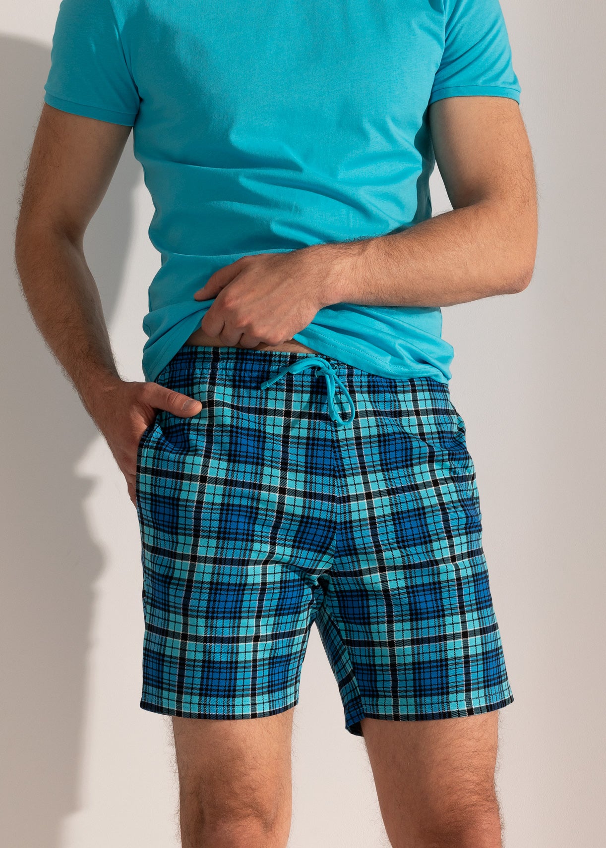 Pijama Bărbați SLIM Tartan Bumbac TWIN