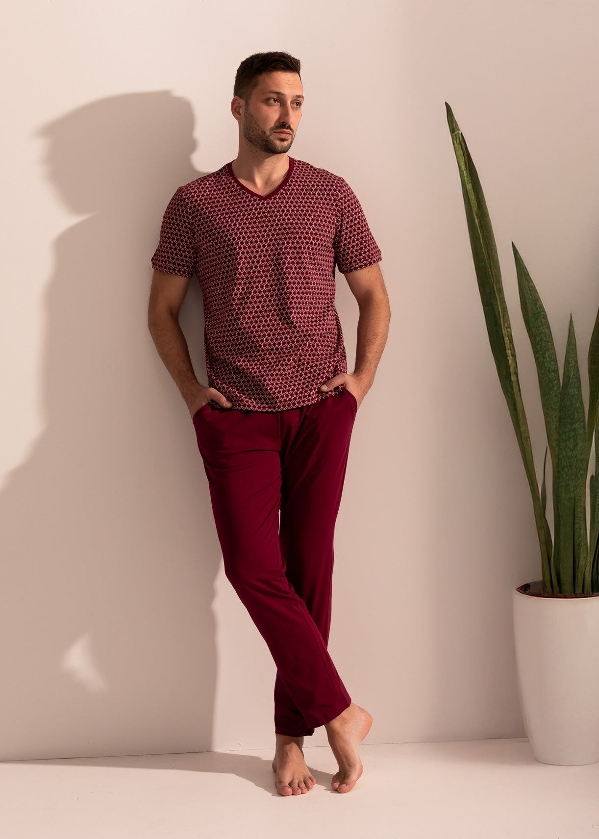Pijama Bărbați Lux Line Bumbac TWIN