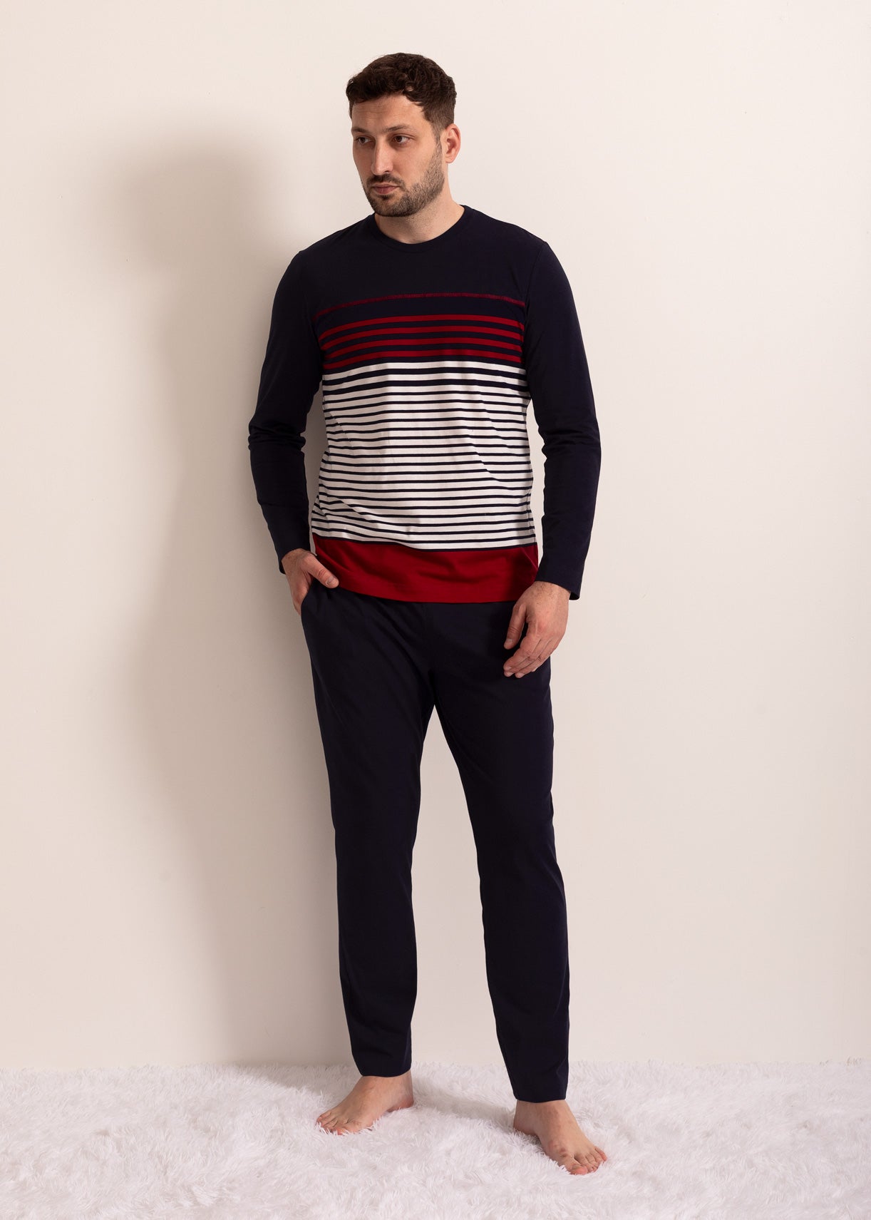 Pijama Bărbați Stripes Bumbac