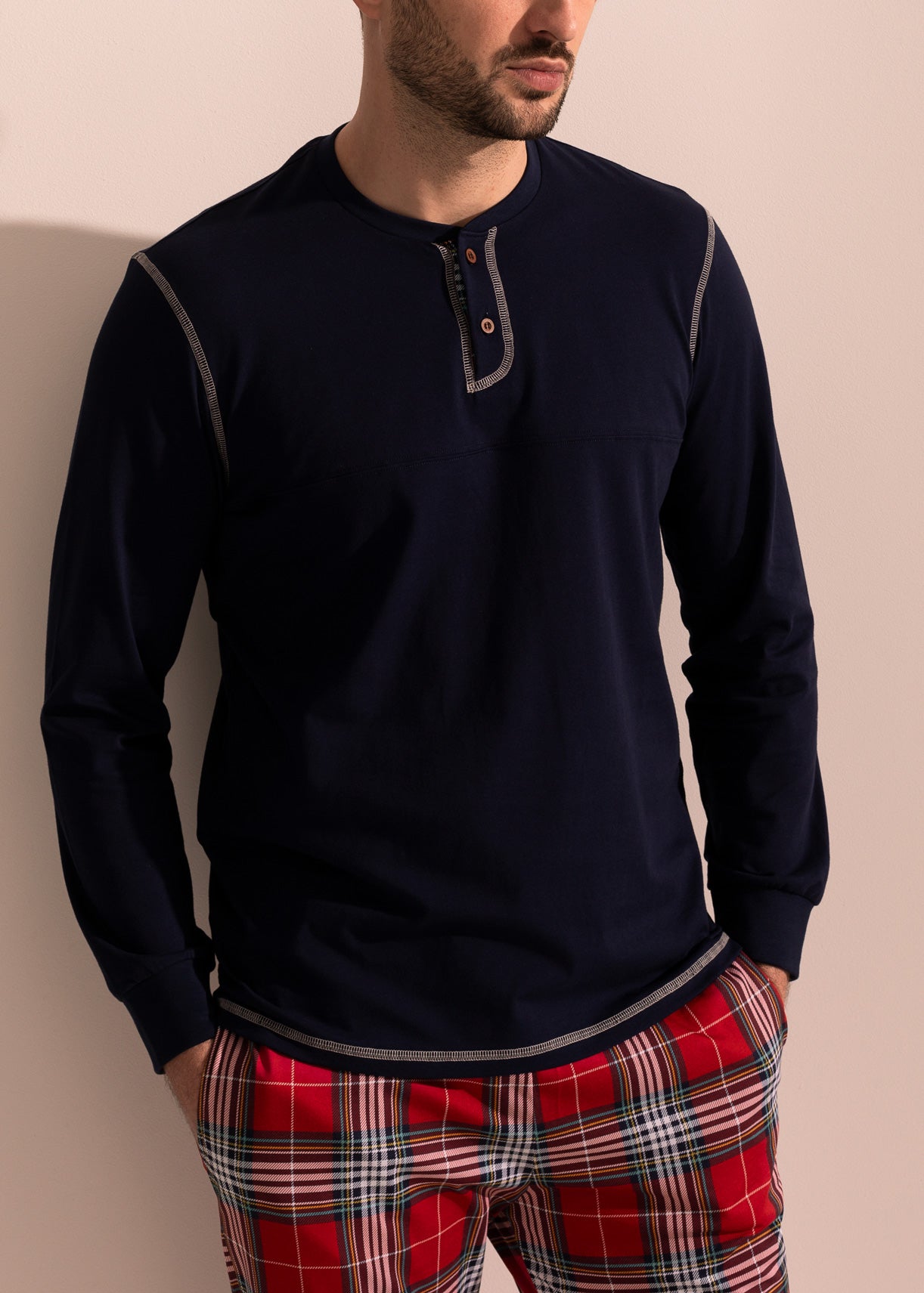 Pijama Bărbați Tartan Winter Bumbac