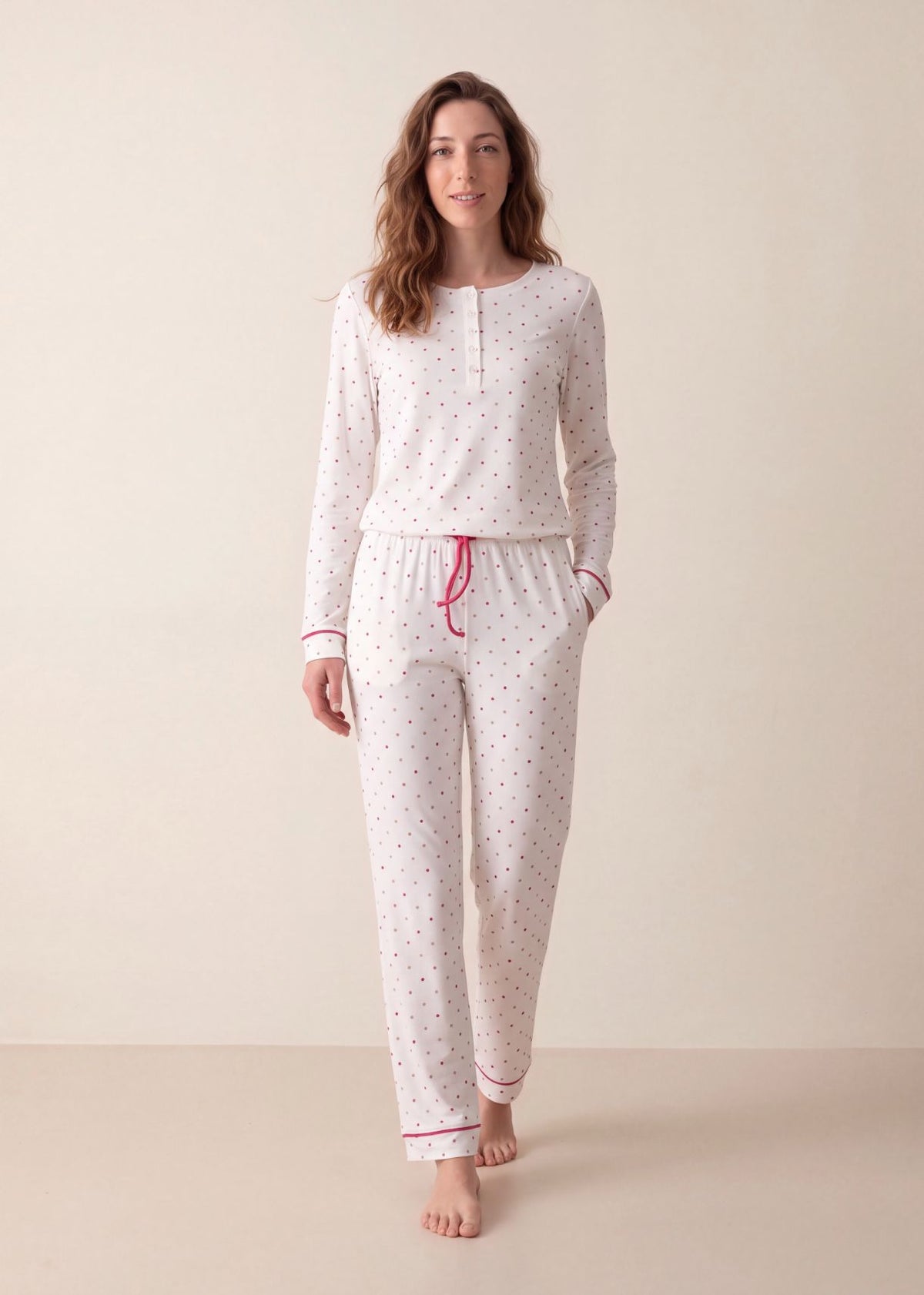 Pijama Damă Beatrice Dots Viscoză