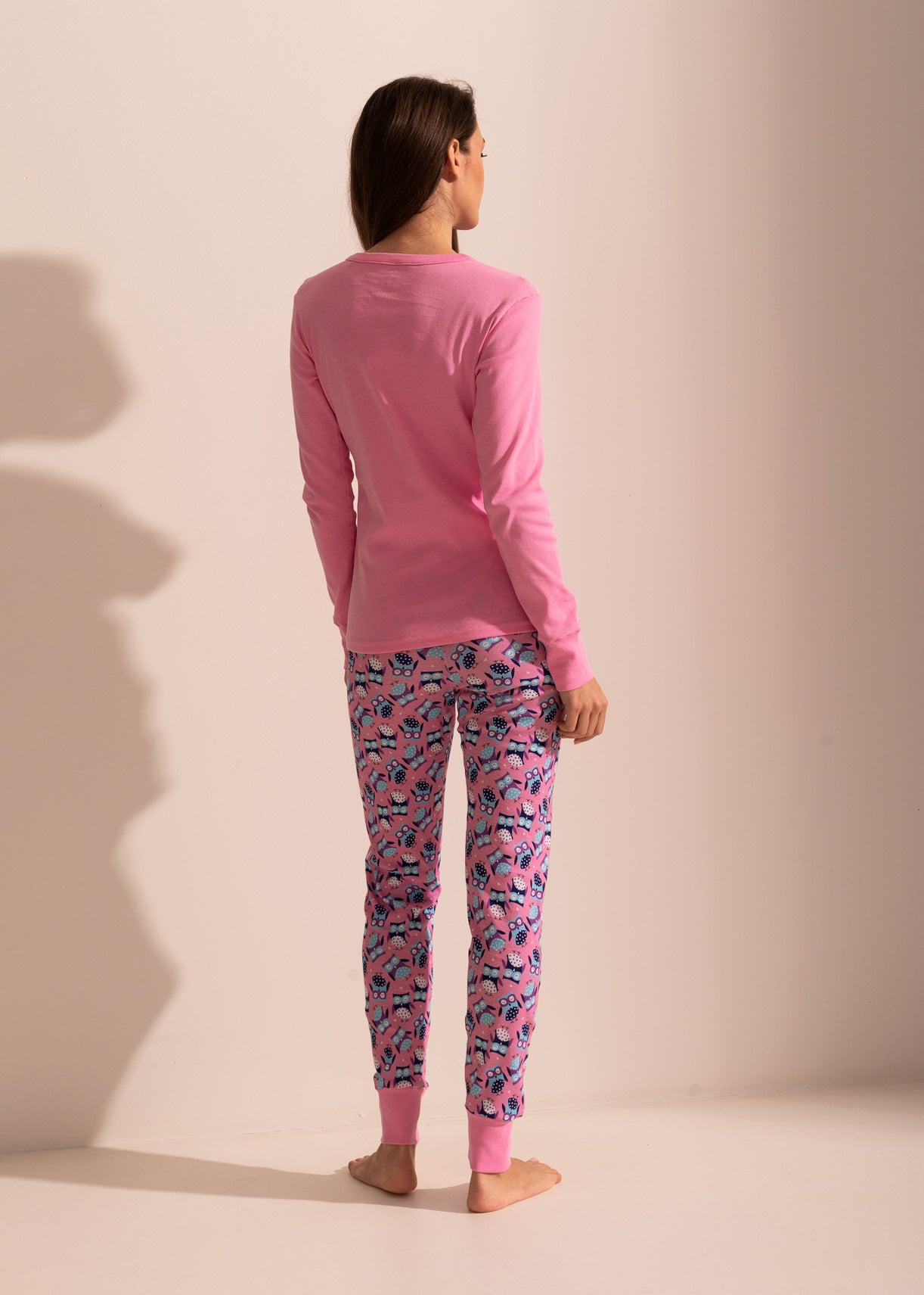 Pijama Bumbac Damă Pink Owl